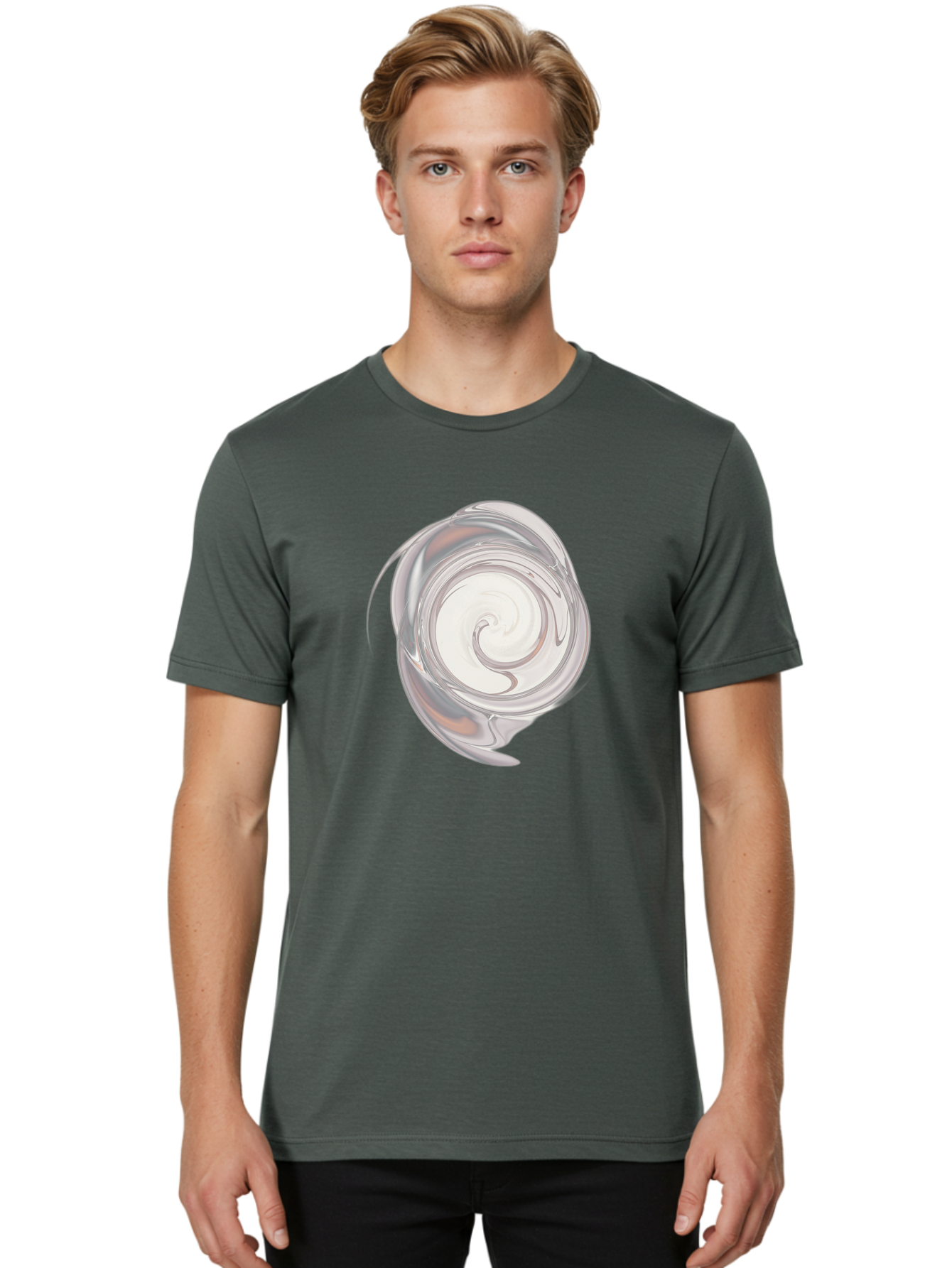 Silver-Swirl Men'S Graphic Tee, 100% Cotton, Comfortable Casual Summer Wear, Machine Washable, Vintage Camera, Old Camera, Antique Camera, Black Camera, Classic Photography, Photography Equipment, Nostalgic Device, Film Camera, Camera Art Bah119