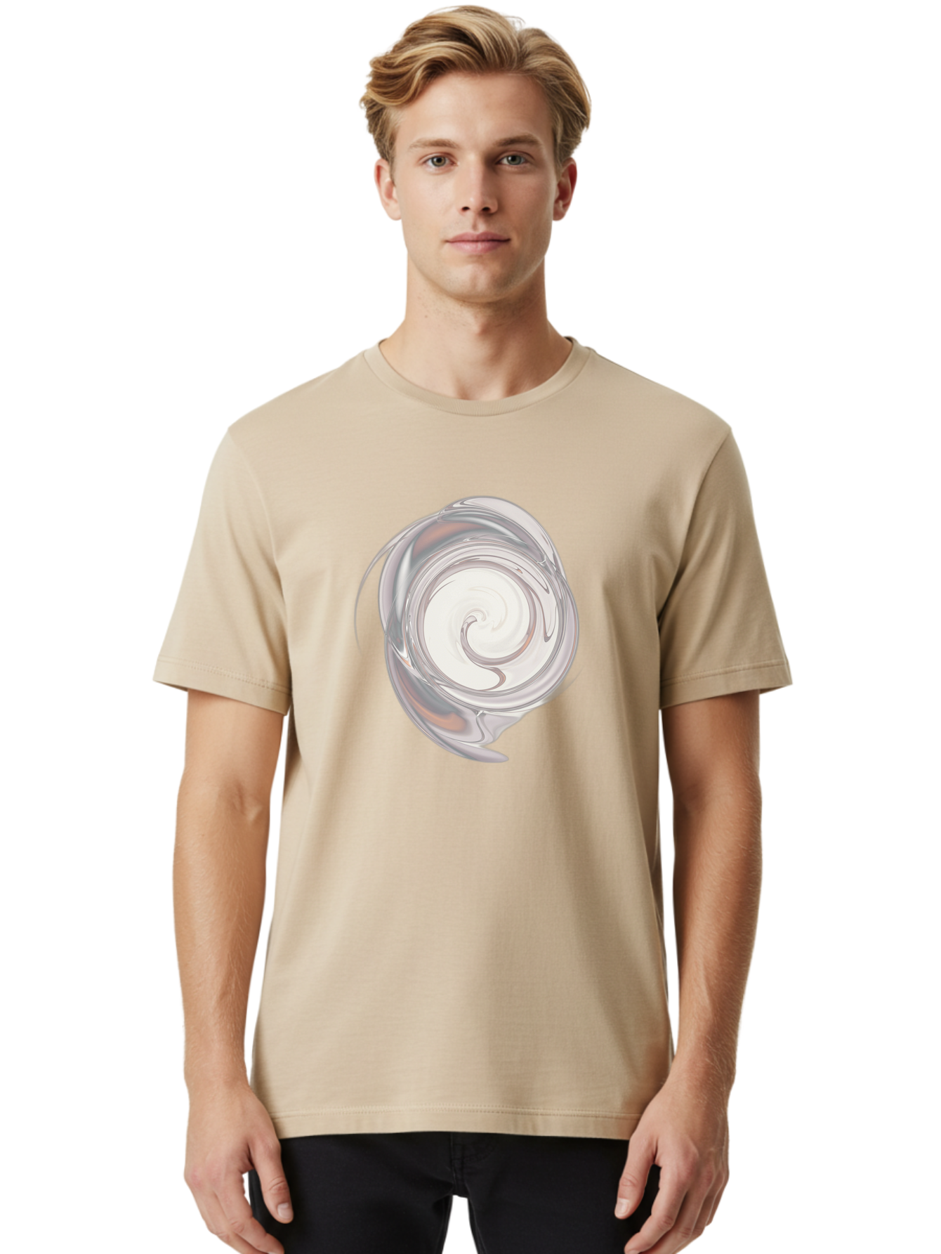 Silver-Swirl Men'S Graphic Tee, 100% Cotton, Comfortable Casual Summer Wear, Machine Washable, Vintage Camera, Old Camera, Antique Camera, Black Camera, Classic Photography, Photography Equipment, Nostalgic Device, Film Camera, Camera Art Bah119