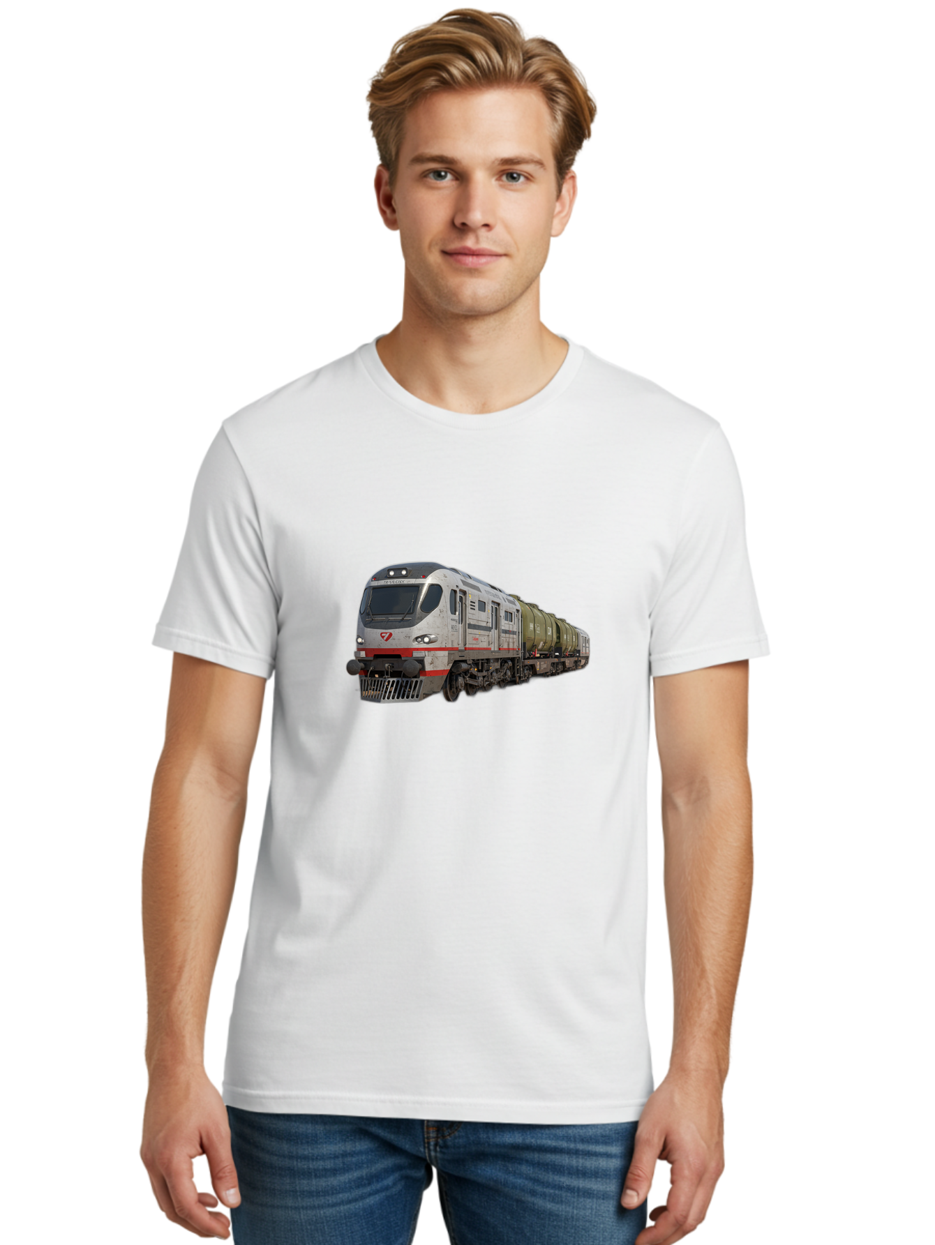Silver-Train-With-Tank-Cars Men'S Graphic Tee, 100% Cotton, Comfortable Casual Summer Wear, Machine Washable, Vintage Camera, Old Camera, Antique Camera, Black Camera, Classic Photography, Photography Equipment, Nostalgic Device, Film Camera, Bah120