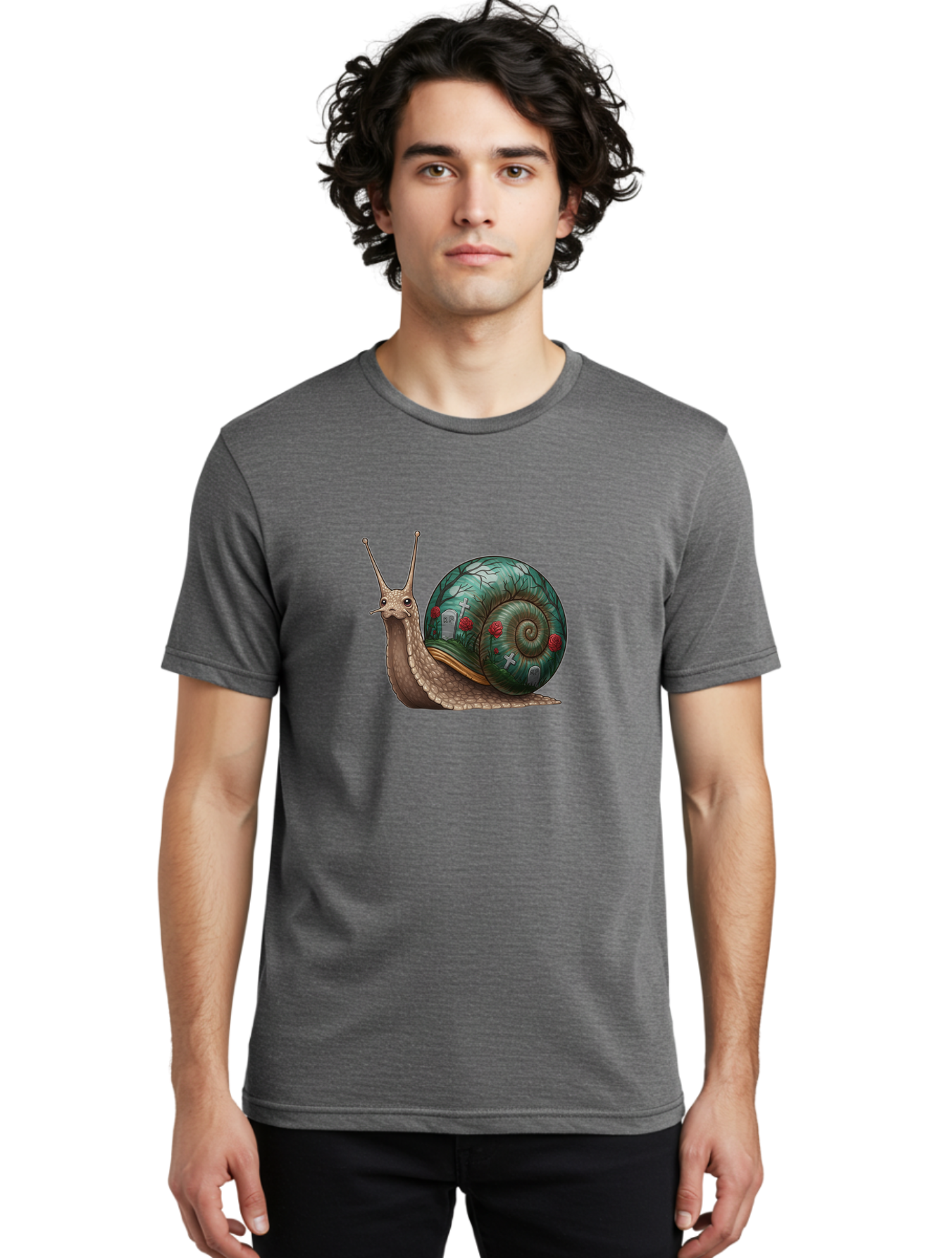 Snail-With-Cemetery-Shell Men'S Graphic Tee, 100% Cotton, Comfortable Casual Summer Wear, Machine Washable, Vintage Camera, Old Camera, Antique Camera, Black Camera, Classic Photography, Photography Equipment, Nostalgic Device, Film Camera, Bah134