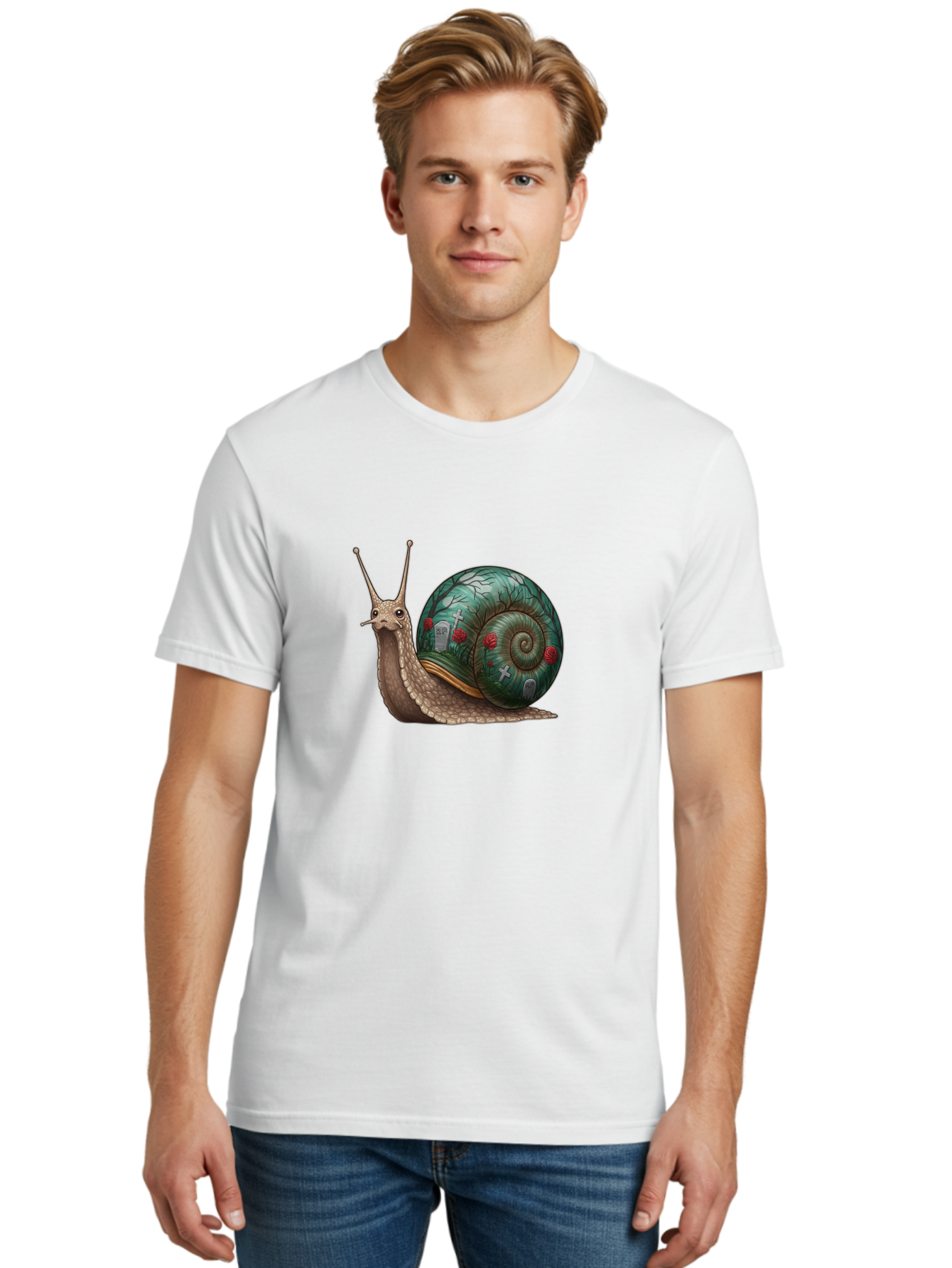 Snail-With-Cemetery-Shell Men'S Graphic Tee, 100% Cotton, Comfortable Casual Summer Wear, Machine Washable, Vintage Camera, Old Camera, Antique Camera, Black Camera, Classic Photography, Photography Equipment, Nostalgic Device, Film Camera, Bah134