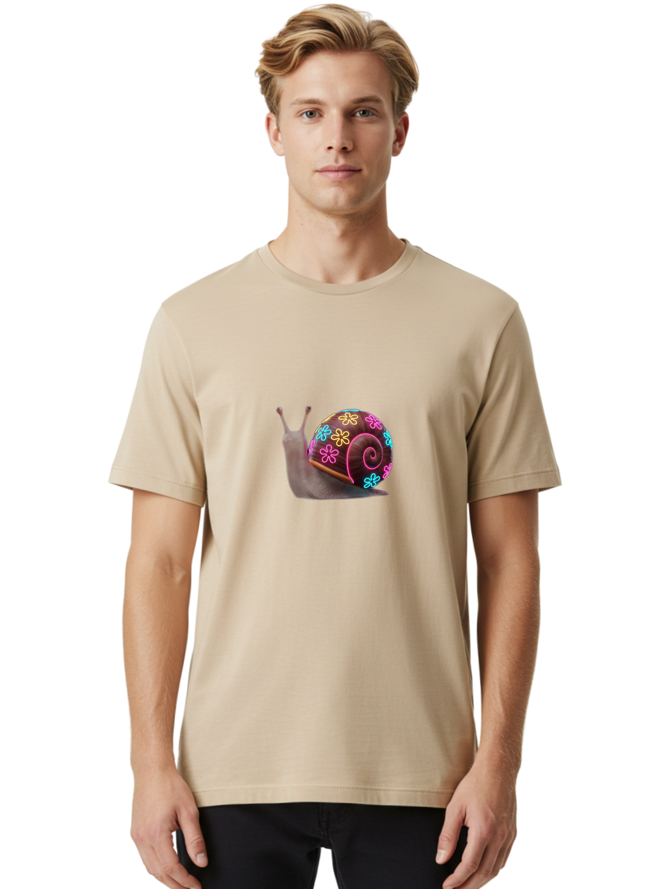 Snail-With-Floral-Shell Men'S Graphic Tee, 100% Cotton, Comfortable Casual Summer Wear, Machine Washable, Vintage Camera, Old Camera, Antique Camera, Black Camera, Classic Photography, Photography Equipment, Nostalgic Device, Film Camera, Bah138