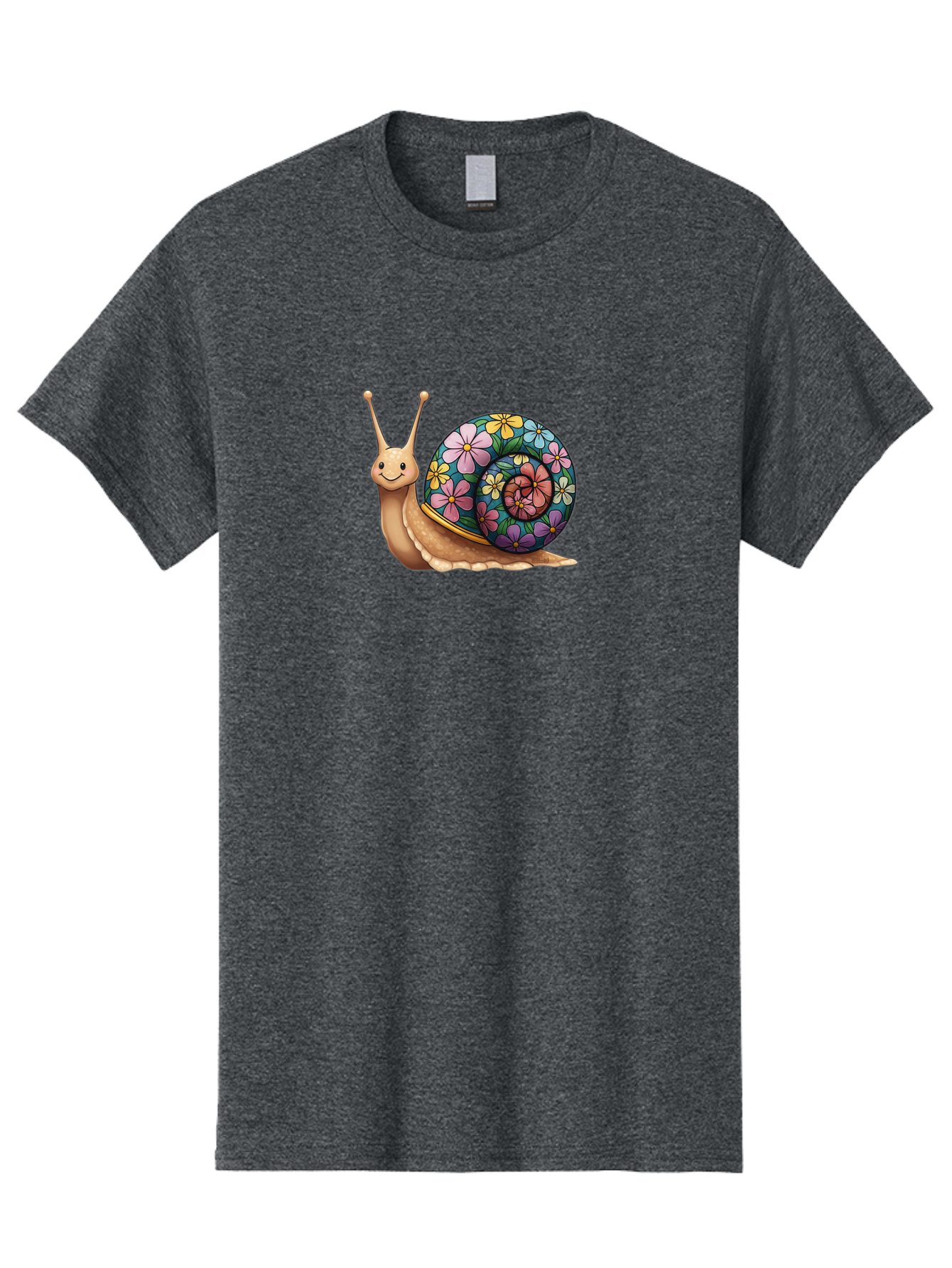 Snail-With-Flowers-1 Men'S Graphic Tee, 100% Cotton, Comfortable Casual Summer Wear, Machine Washable, Vintage Camera, Old Camera, Antique Camera, Black Camera, Classic Photography, Photography Equipment, Nostalgic Device, Film Camera, Bah139