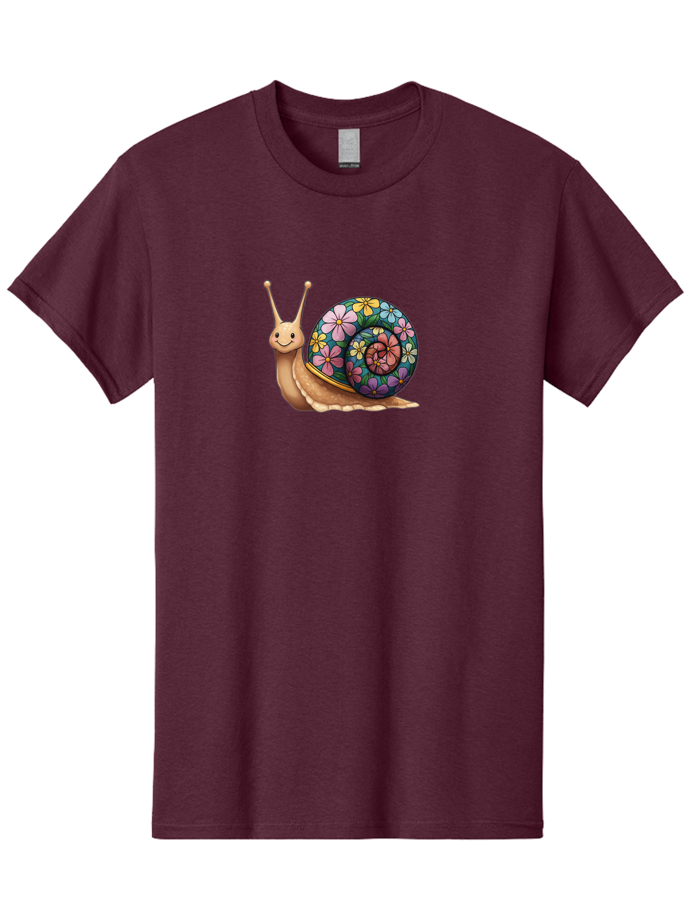Snail-With-Flowers-1 Men'S Graphic Tee, 100% Cotton, Comfortable Casual Summer Wear, Machine Washable, Vintage Camera, Old Camera, Antique Camera, Black Camera, Classic Photography, Photography Equipment, Nostalgic Device, Film Camera, Bah139