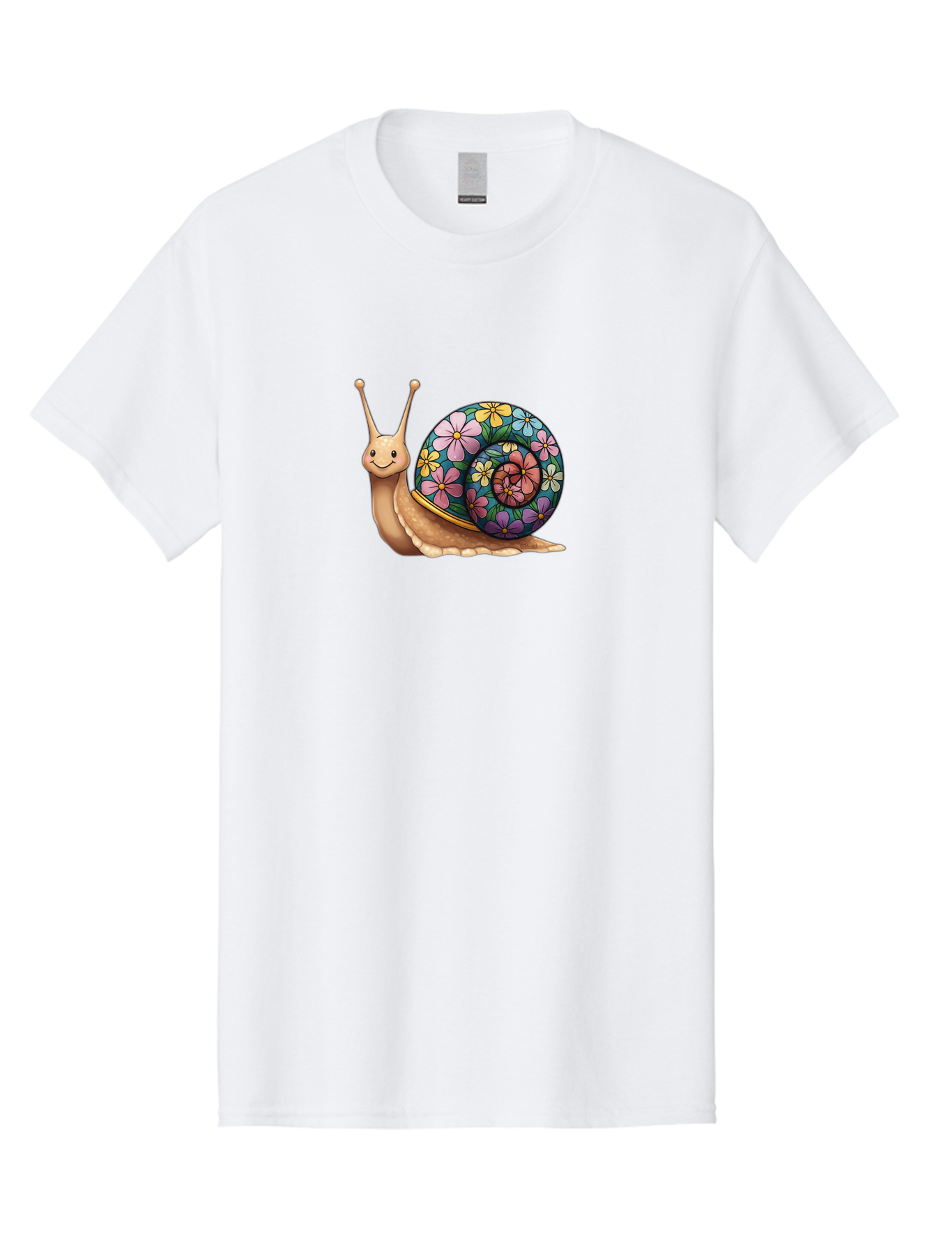 Snail-With-Flowers-1 Men'S Graphic Tee, 100% Cotton, Comfortable Casual Summer Wear, Machine Washable, Vintage Camera, Old Camera, Antique Camera, Black Camera, Classic Photography, Photography Equipment, Nostalgic Device, Film Camera, Bah139