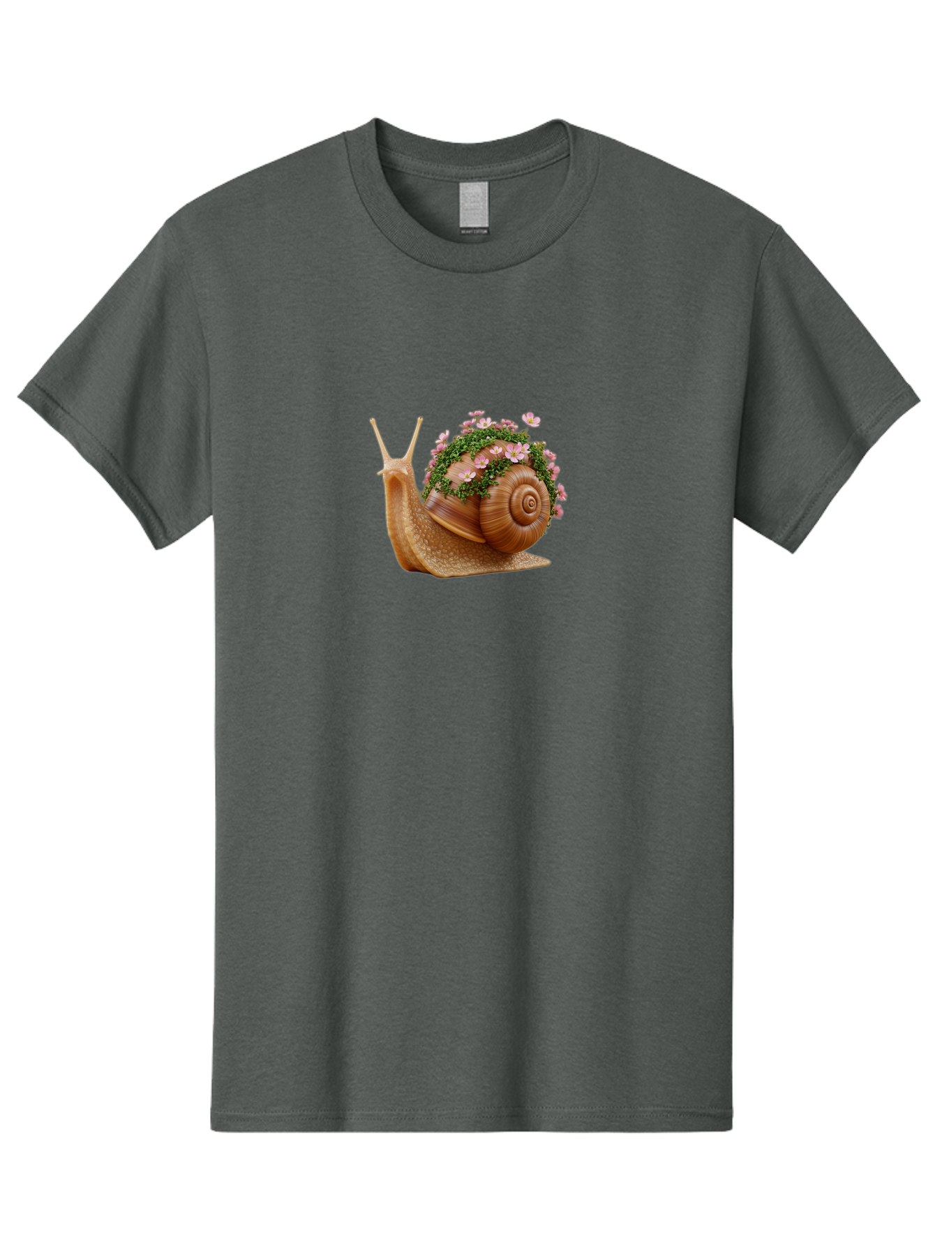 Snail-With-Flowers-2 Men'S Graphic Tee, 100% Cotton, Comfortable Casual Summer Wear, Machine Washable, Vintage Camera, Old Camera, Antique Camera, Black Camera, Classic Photography, Photography Equipment, Nostalgic Device, Film Camera, Bah140
