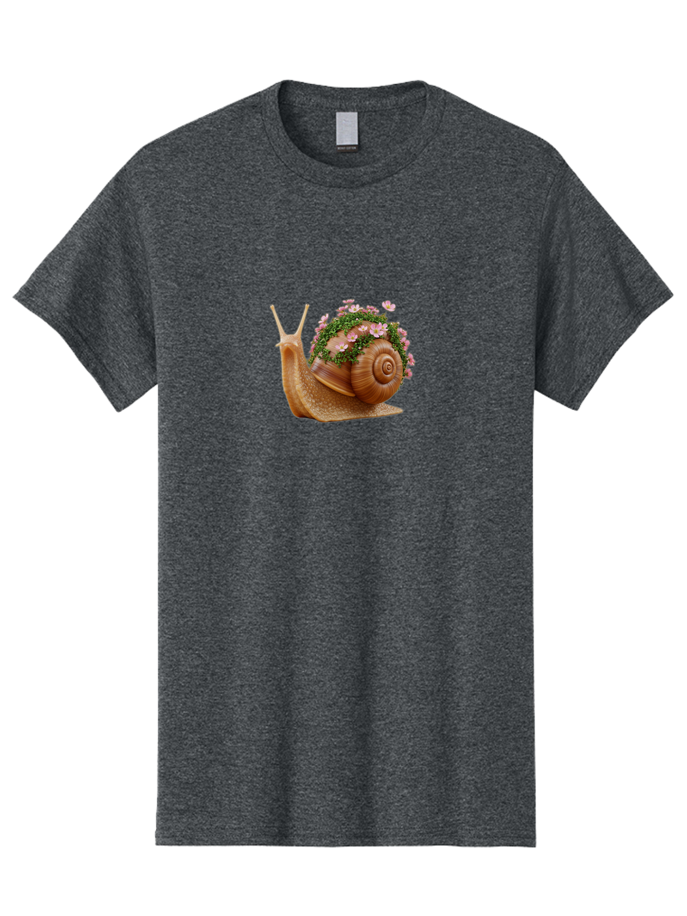 Snail-With-Flowers-2 Men'S Graphic Tee, 100% Cotton, Comfortable Casual Summer Wear, Machine Washable, Vintage Camera, Old Camera, Antique Camera, Black Camera, Classic Photography, Photography Equipment, Nostalgic Device, Film Camera, Bah140