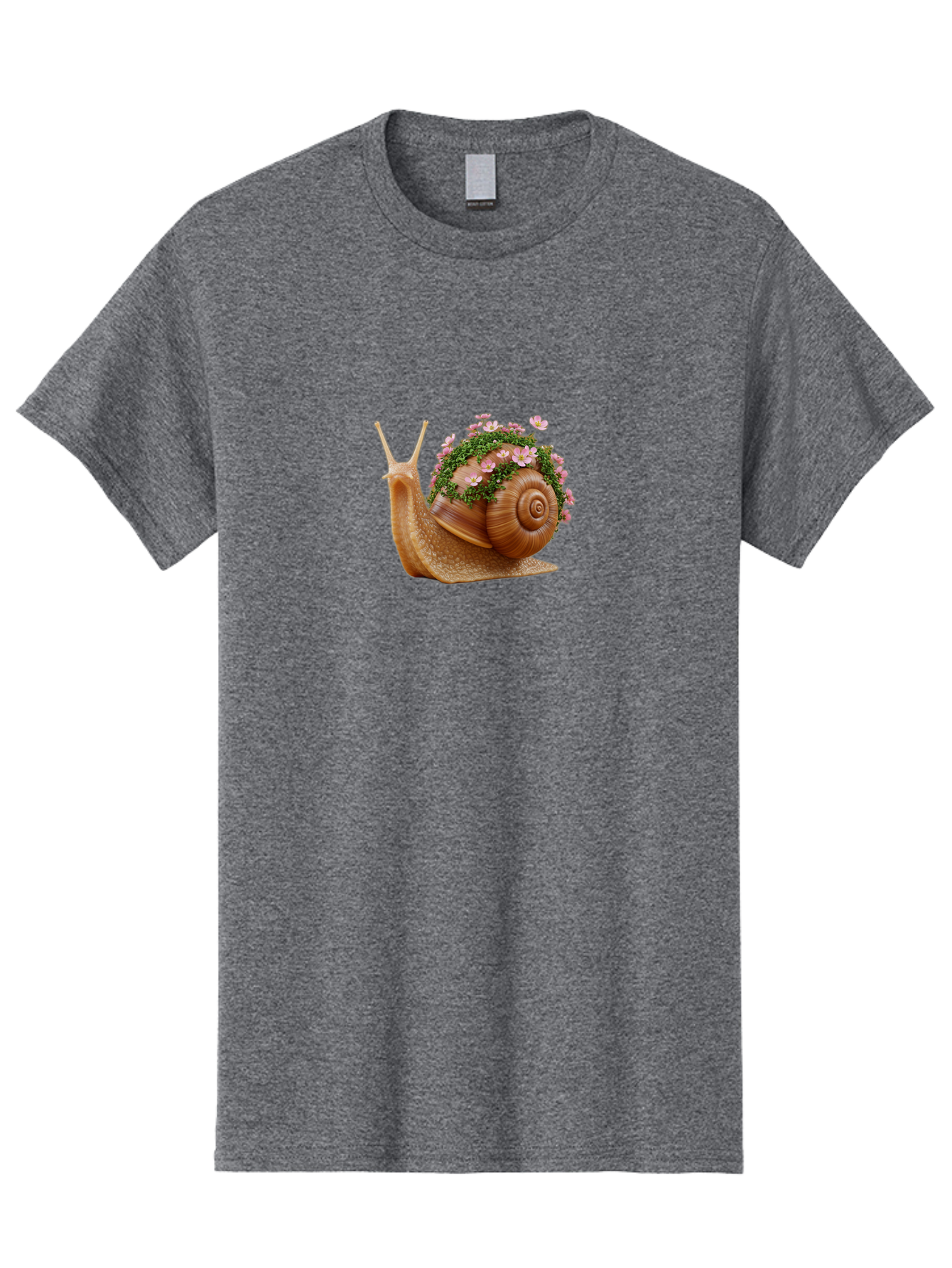 Snail-With-Flowers-2 Men'S Graphic Tee, 100% Cotton, Comfortable Casual Summer Wear, Machine Washable, Vintage Camera, Old Camera, Antique Camera, Black Camera, Classic Photography, Photography Equipment, Nostalgic Device, Film Camera, Bah140