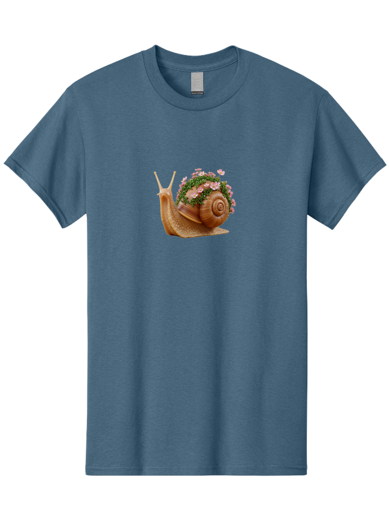 Snail-With-Flowers-2 Men'S Graphic Tee, 100% Cotton, Comfortable Casual Summer Wear, Machine Washable, Vintage Camera, Old Camera, Antique Camera, Black Camera, Classic Photography, Photography Equipment, Nostalgic Device, Film Camera, Bah140