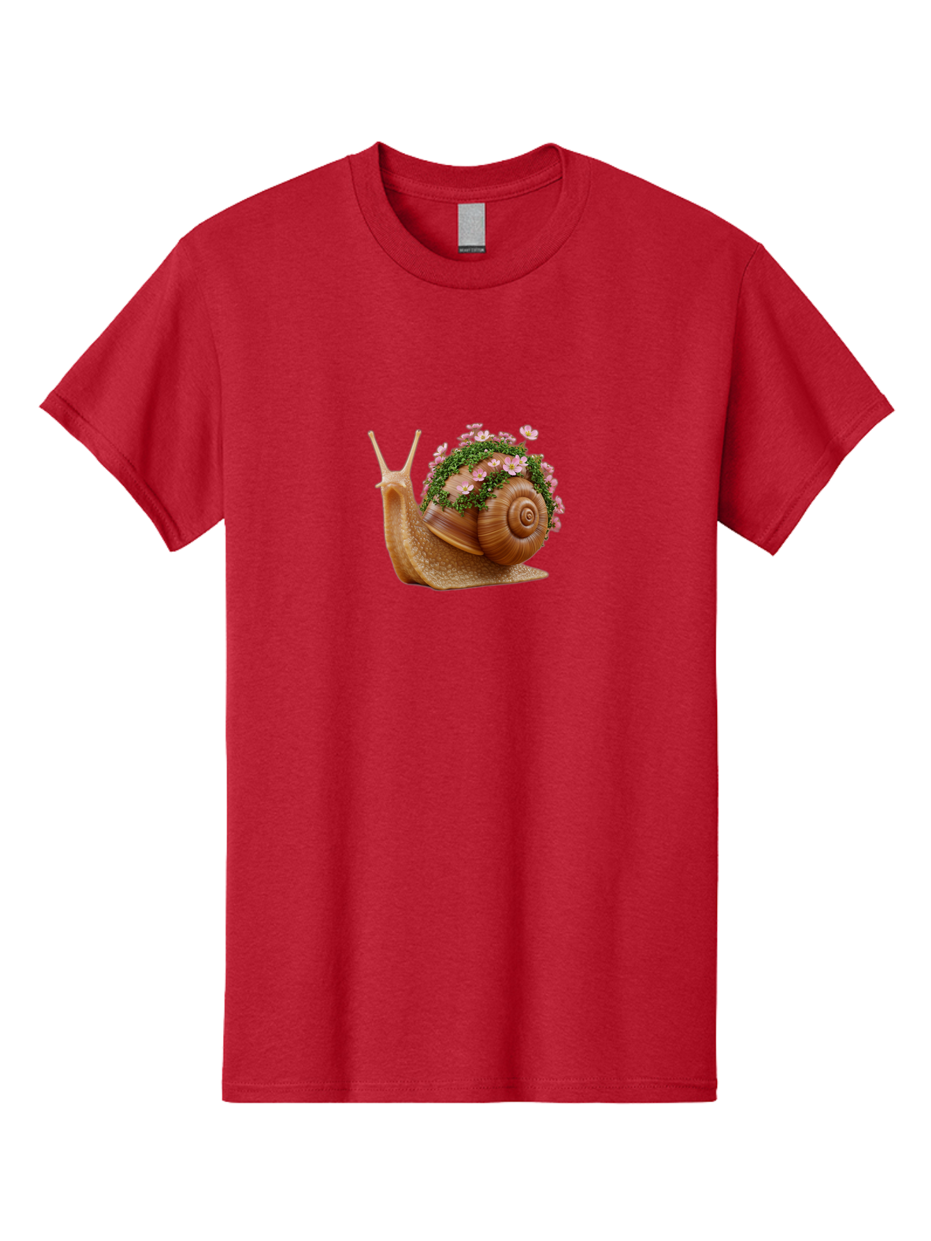 Snail-With-Flowers-2 Men'S Graphic Tee, 100% Cotton, Comfortable Casual Summer Wear, Machine Washable, Vintage Camera, Old Camera, Antique Camera, Black Camera, Classic Photography, Photography Equipment, Nostalgic Device, Film Camera, Bah140