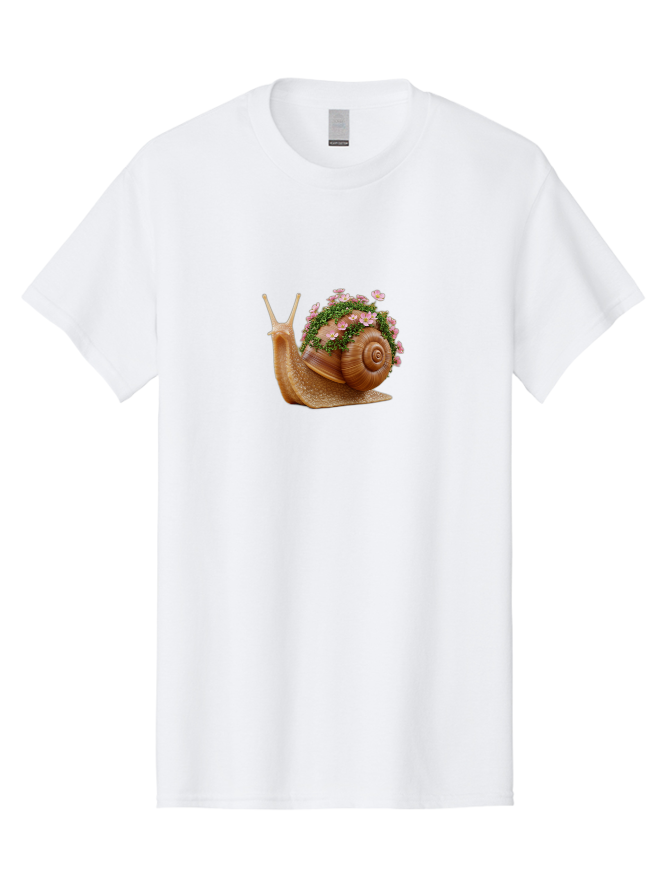 Snail-With-Flowers-2 Men'S Graphic Tee, 100% Cotton, Comfortable Casual Summer Wear, Machine Washable, Vintage Camera, Old Camera, Antique Camera, Black Camera, Classic Photography, Photography Equipment, Nostalgic Device, Film Camera, Bah140