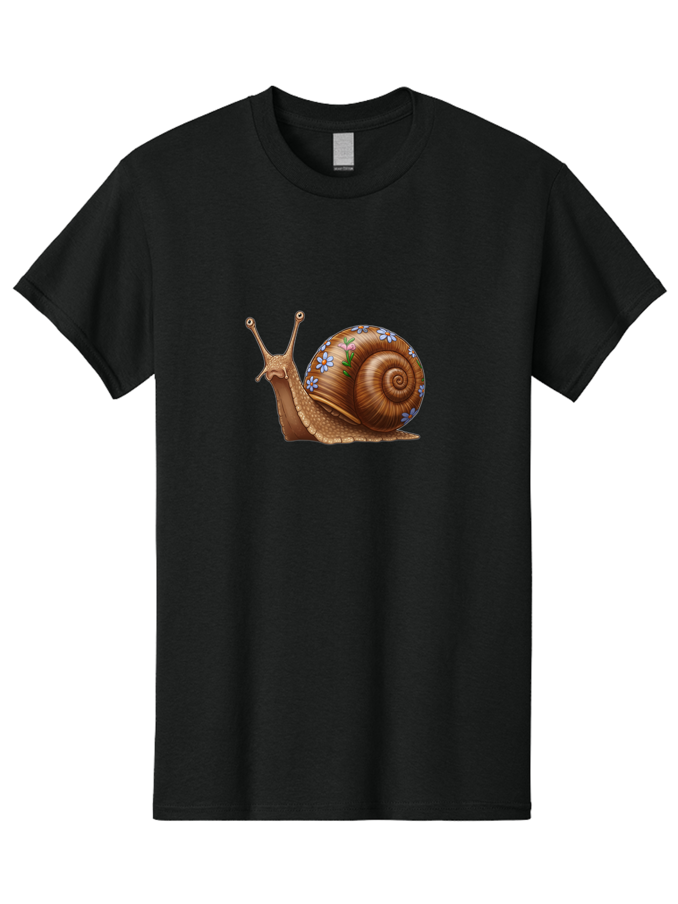 Snail-With-Flowers-3 Men'S Graphic Tee, 100% Cotton, Comfortable Casual Summer Wear, Machine Washable, Vintage Camera, Old Camera, Antique Camera, Black Camera, Classic Photography, Photography Equipment, Nostalgic Device, Film Camera, Bah141