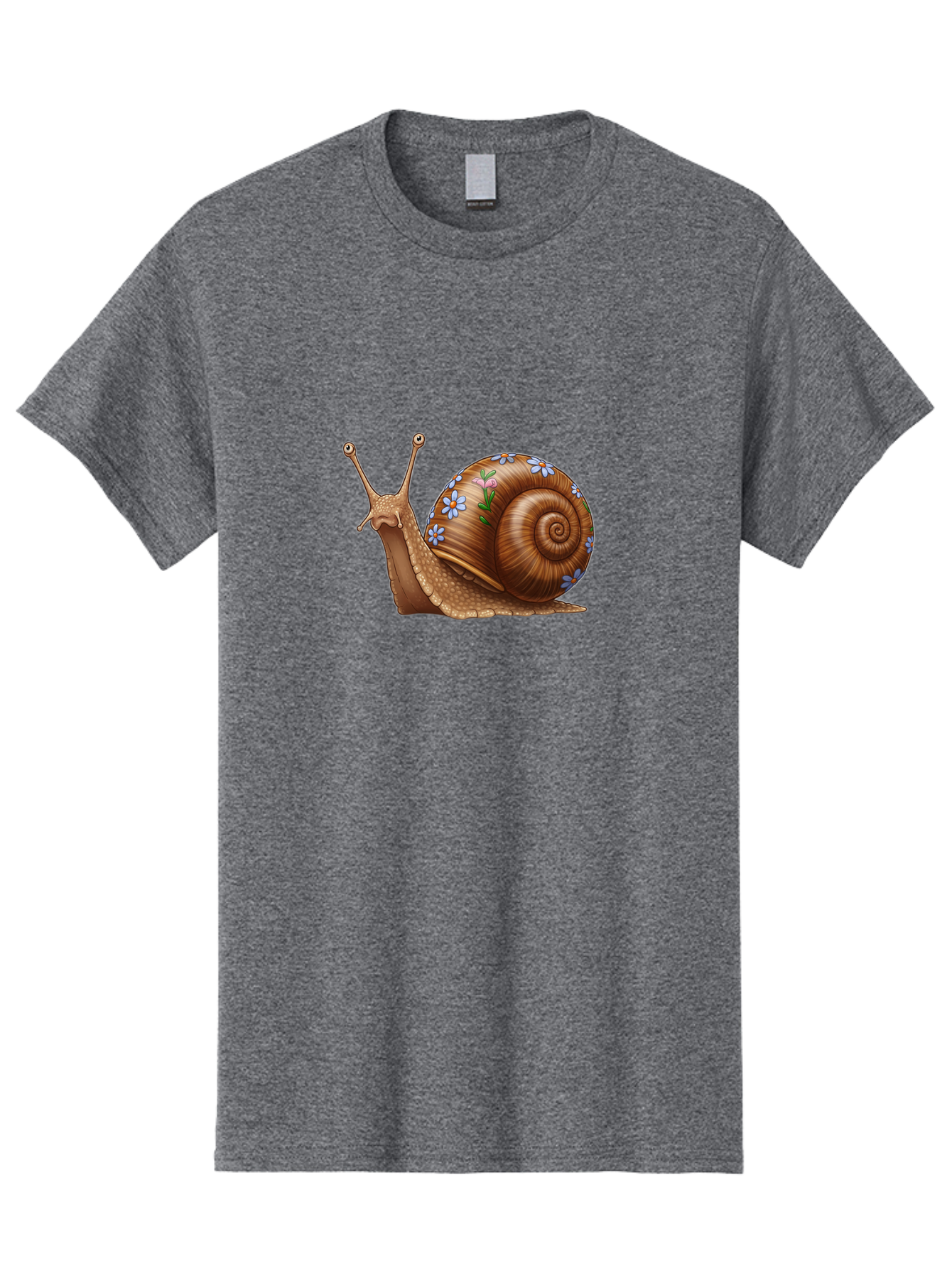 Snail-With-Flowers-3 Men'S Graphic Tee, 100% Cotton, Comfortable Casual Summer Wear, Machine Washable, Vintage Camera, Old Camera, Antique Camera, Black Camera, Classic Photography, Photography Equipment, Nostalgic Device, Film Camera, Bah141