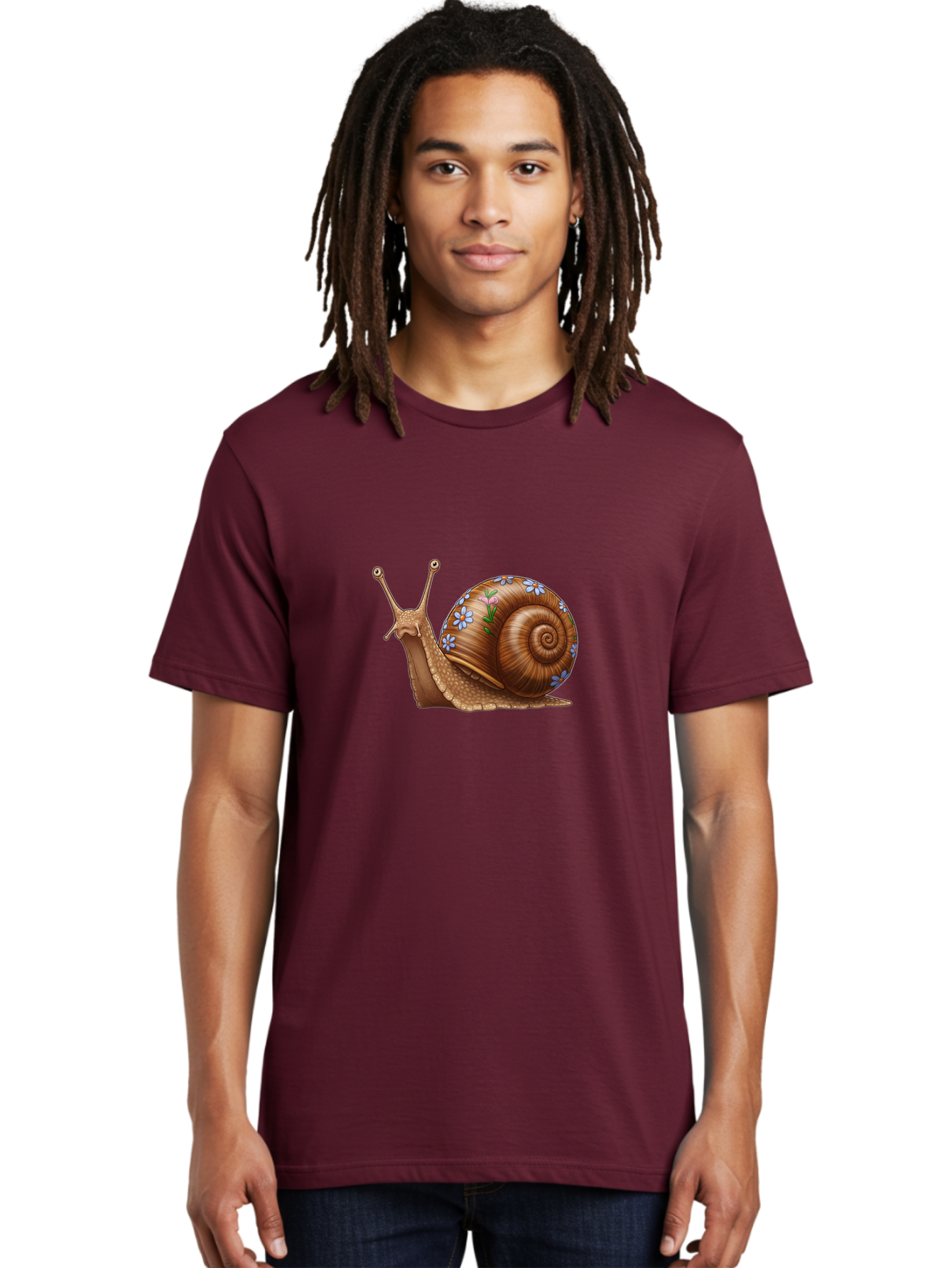 Snail-With-Flowers-3 Men'S Graphic Tee, 100% Cotton, Comfortable Casual Summer Wear, Machine Washable, Vintage Camera, Old Camera, Antique Camera, Black Camera, Classic Photography, Photography Equipment, Nostalgic Device, Film Camera, Bah141