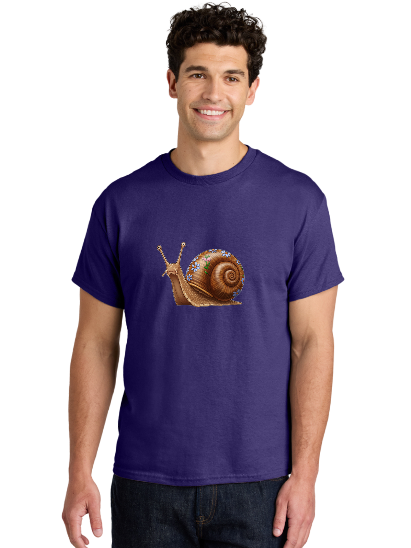 Snail-With-Flowers-3 Men'S Graphic Tee, 100% Cotton, Comfortable Casual Summer Wear, Machine Washable, Vintage Camera, Old Camera, Antique Camera, Black Camera, Classic Photography, Photography Equipment, Nostalgic Device, Film Camera, Bah141