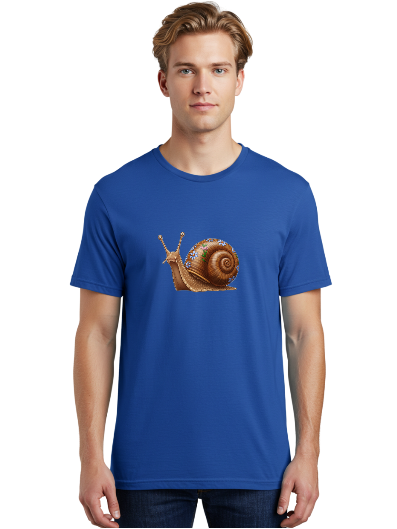 Snail-With-Flowers-3 Men'S Graphic Tee, 100% Cotton, Comfortable Casual Summer Wear, Machine Washable, Vintage Camera, Old Camera, Antique Camera, Black Camera, Classic Photography, Photography Equipment, Nostalgic Device, Film Camera, Bah141