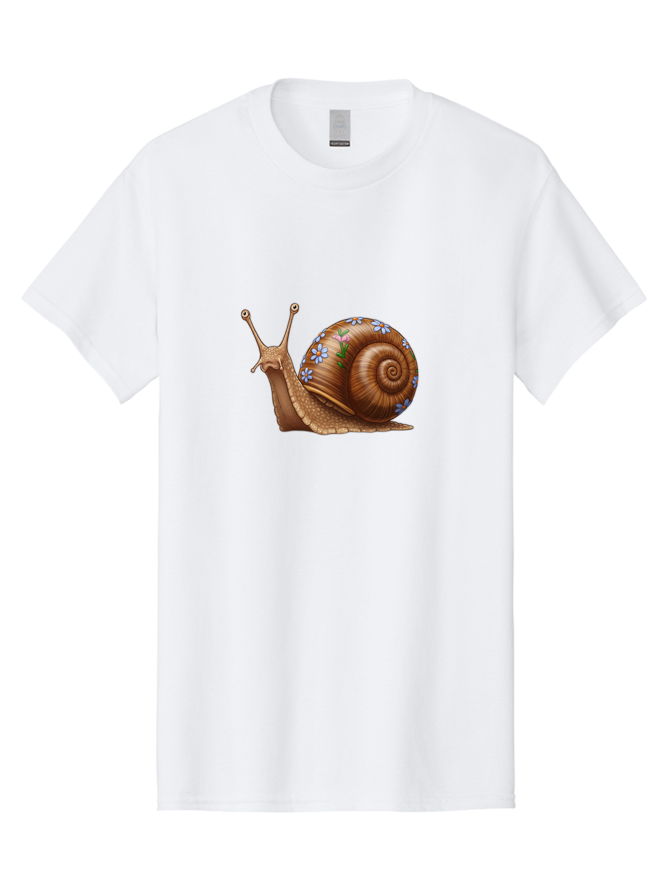 Snail-With-Flowers-3 Men'S Graphic Tee, 100% Cotton, Comfortable Casual Summer Wear, Machine Washable, Vintage Camera, Old Camera, Antique Camera, Black Camera, Classic Photography, Photography Equipment, Nostalgic Device, Film Camera, Bah141