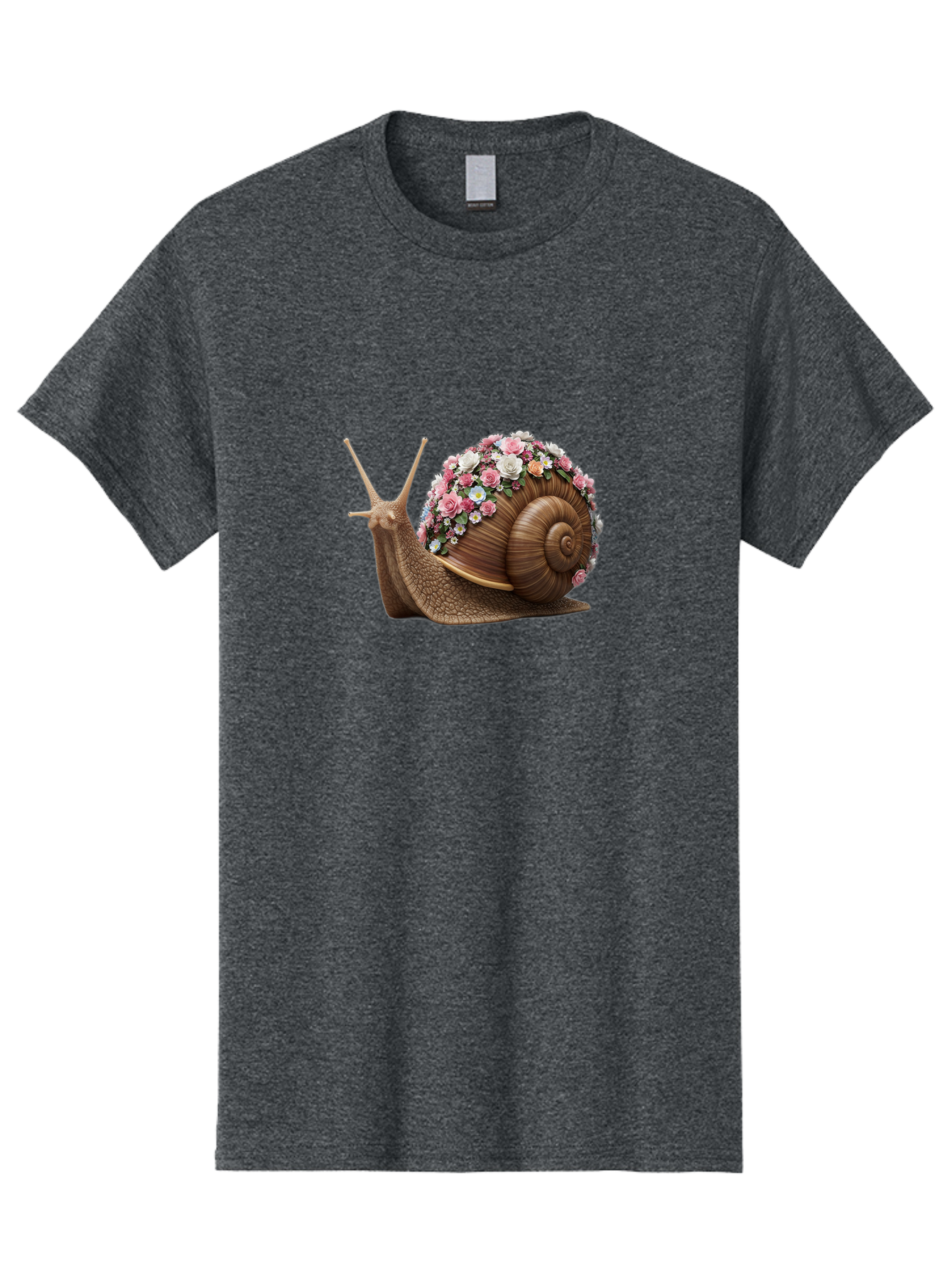 Snail-With-Flowers-4 Men'S Graphic Tee, 100% Cotton, Comfortable Casual Summer Wear, Machine Washable, Vintage Camera, Old Camera, Antique Camera, Black Camera, Classic Photography, Photography Equipment, Nostalgic Device, Film Camera, Bah142
