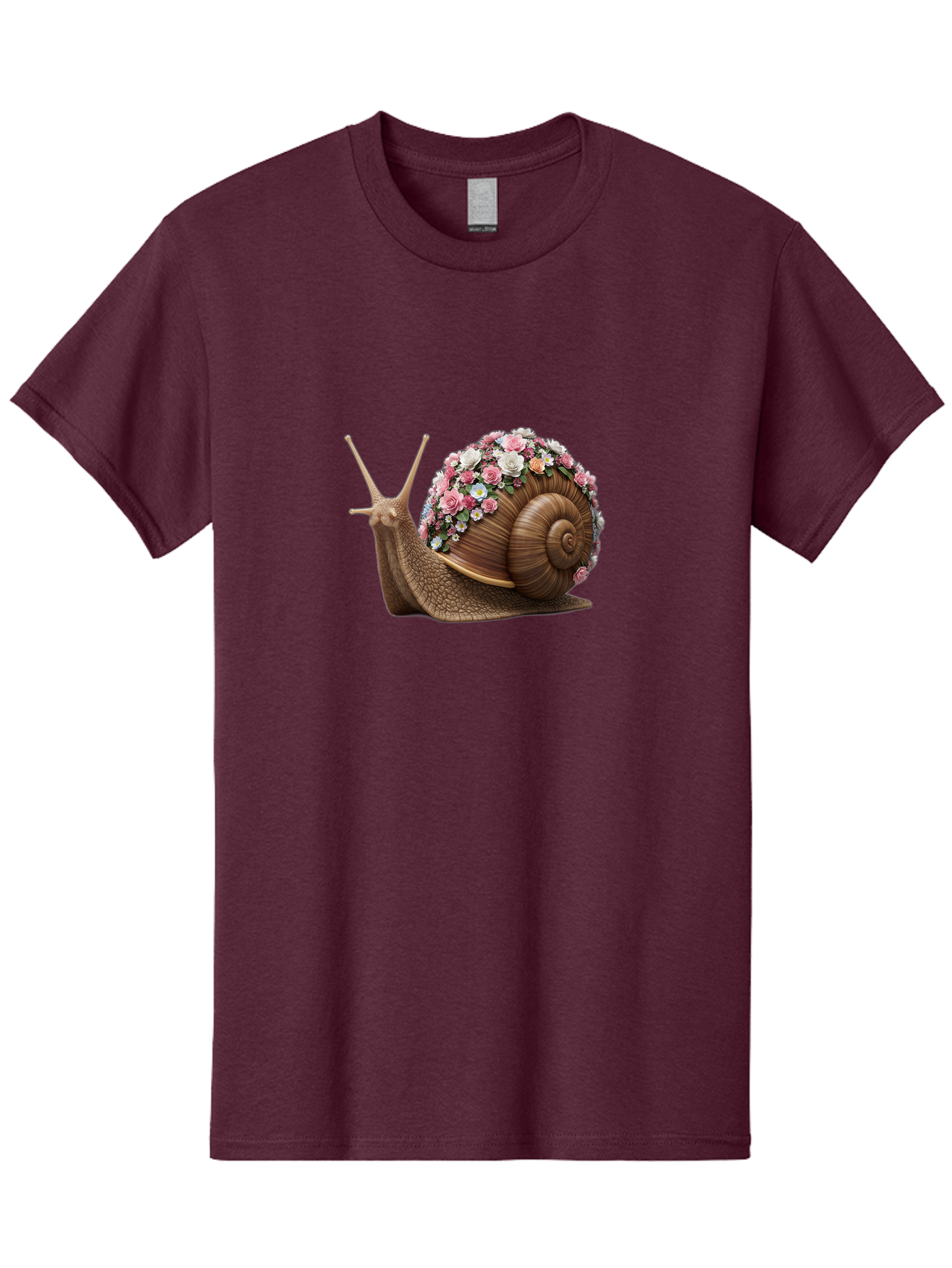 Snail-With-Flowers-4 Men'S Graphic Tee, 100% Cotton, Comfortable Casual Summer Wear, Machine Washable, Vintage Camera, Old Camera, Antique Camera, Black Camera, Classic Photography, Photography Equipment, Nostalgic Device, Film Camera, Bah142