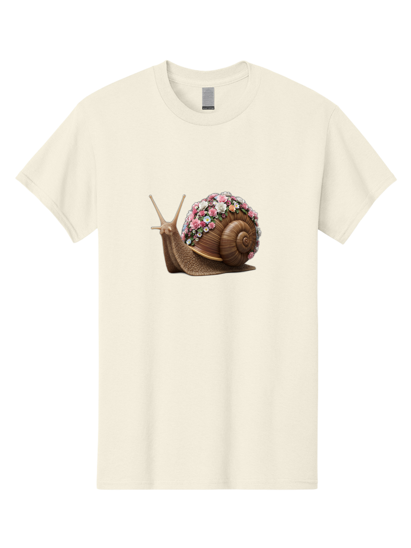 Snail-With-Flowers-4 Men'S Graphic Tee, 100% Cotton, Comfortable Casual Summer Wear, Machine Washable, Vintage Camera, Old Camera, Antique Camera, Black Camera, Classic Photography, Photography Equipment, Nostalgic Device, Film Camera, Bah142