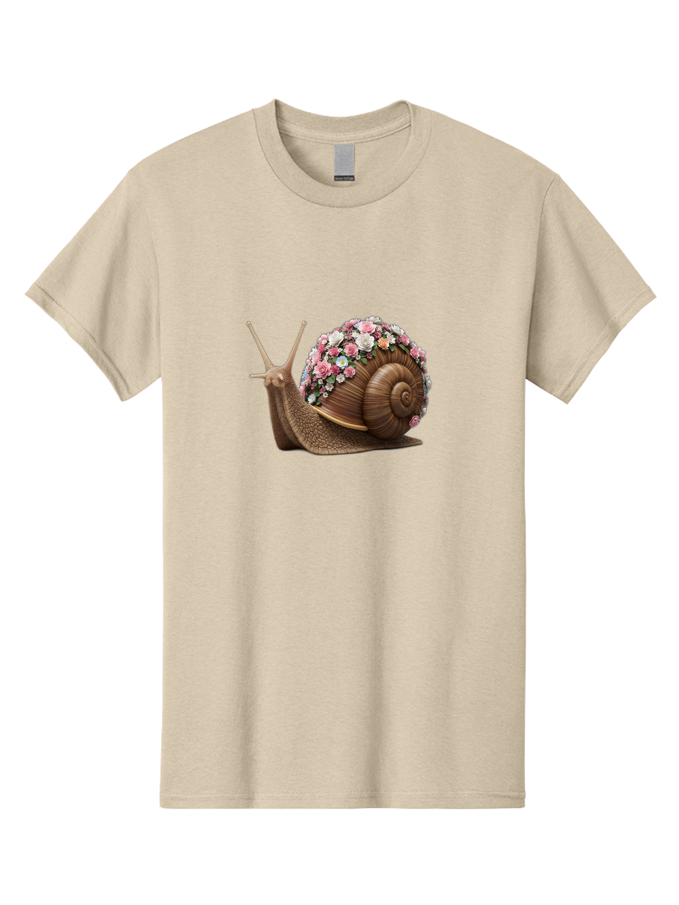 Snail-With-Flowers-4 Men'S Graphic Tee, 100% Cotton, Comfortable Casual Summer Wear, Machine Washable, Vintage Camera, Old Camera, Antique Camera, Black Camera, Classic Photography, Photography Equipment, Nostalgic Device, Film Camera, Bah142