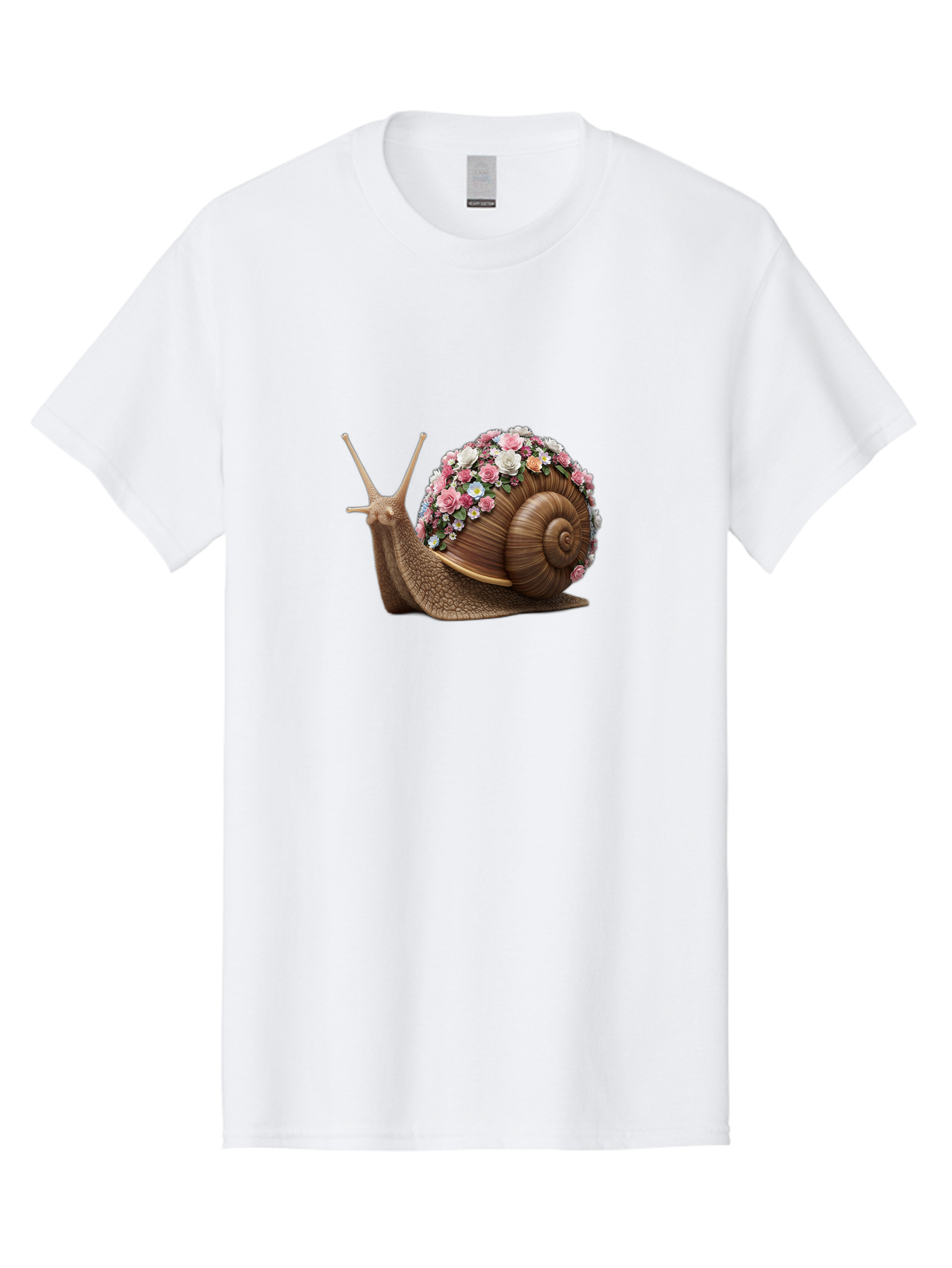 Snail-With-Flowers-4 Men'S Graphic Tee, 100% Cotton, Comfortable Casual Summer Wear, Machine Washable, Vintage Camera, Old Camera, Antique Camera, Black Camera, Classic Photography, Photography Equipment, Nostalgic Device, Film Camera, Bah142