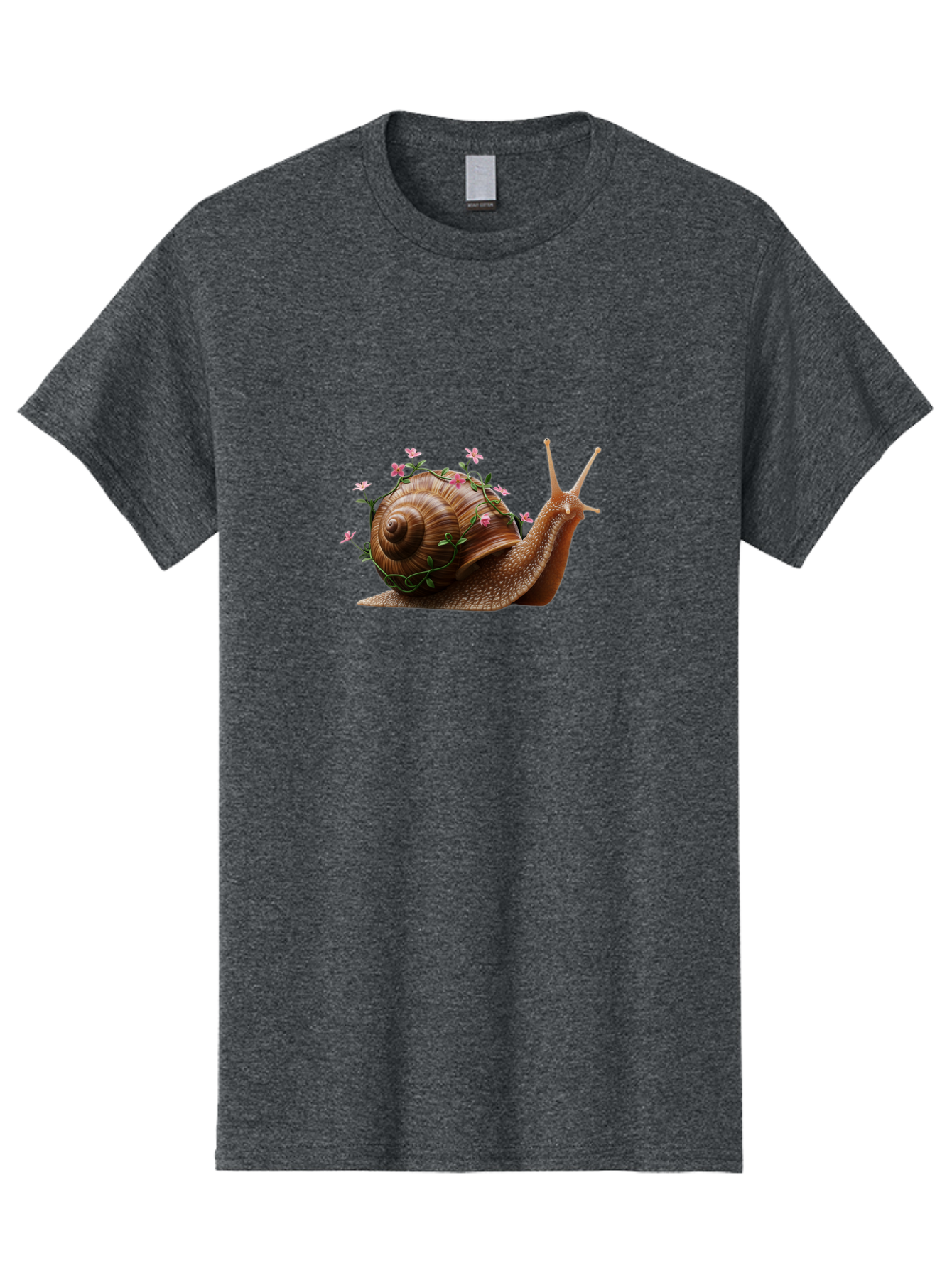 Snail-With-Flowers-5 Men'S Graphic Tee, 100% Cotton, Comfortable Casual Summer Wear, Machine Washable, Vintage Camera, Old Camera, Antique Camera, Black Camera, Classic Photography, Photography Equipment, Nostalgic Device, Film Camera, Bah143