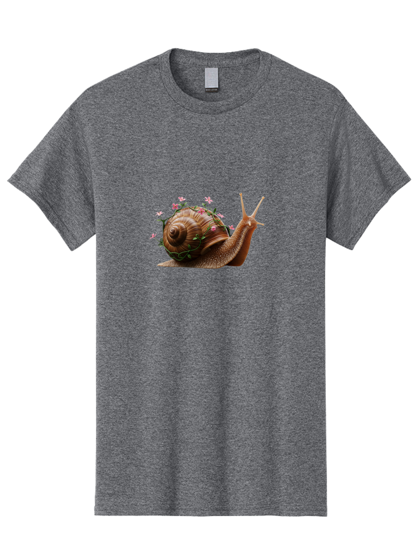 Snail-With-Flowers-5 Men'S Graphic Tee, 100% Cotton, Comfortable Casual Summer Wear, Machine Washable, Vintage Camera, Old Camera, Antique Camera, Black Camera, Classic Photography, Photography Equipment, Nostalgic Device, Film Camera, Bah143
