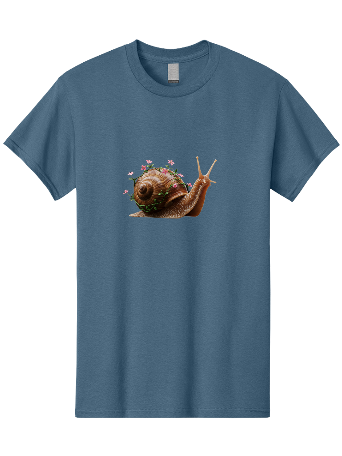Snail-With-Flowers-5 Men'S Graphic Tee, 100% Cotton, Comfortable Casual Summer Wear, Machine Washable, Vintage Camera, Old Camera, Antique Camera, Black Camera, Classic Photography, Photography Equipment, Nostalgic Device, Film Camera, Bah143