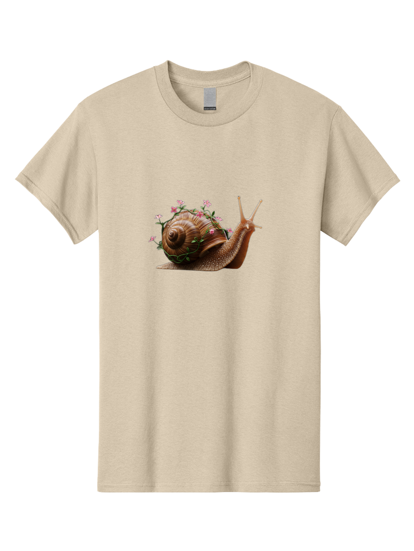 Snail-With-Flowers-5 Men'S Graphic Tee, 100% Cotton, Comfortable Casual Summer Wear, Machine Washable, Vintage Camera, Old Camera, Antique Camera, Black Camera, Classic Photography, Photography Equipment, Nostalgic Device, Film Camera, Bah143