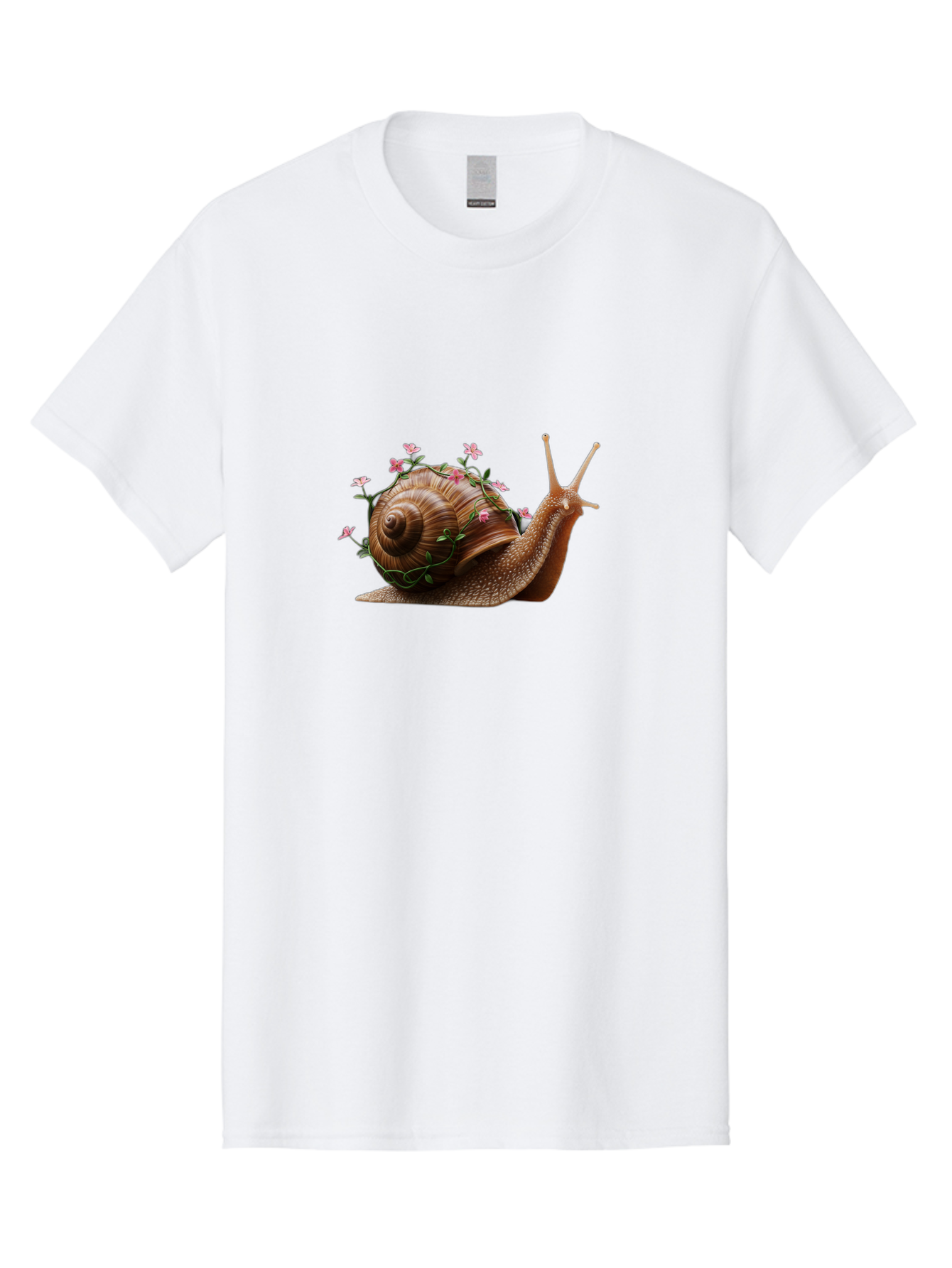 Snail-With-Flowers-5 Men'S Graphic Tee, 100% Cotton, Comfortable Casual Summer Wear, Machine Washable, Vintage Camera, Old Camera, Antique Camera, Black Camera, Classic Photography, Photography Equipment, Nostalgic Device, Film Camera, Bah143