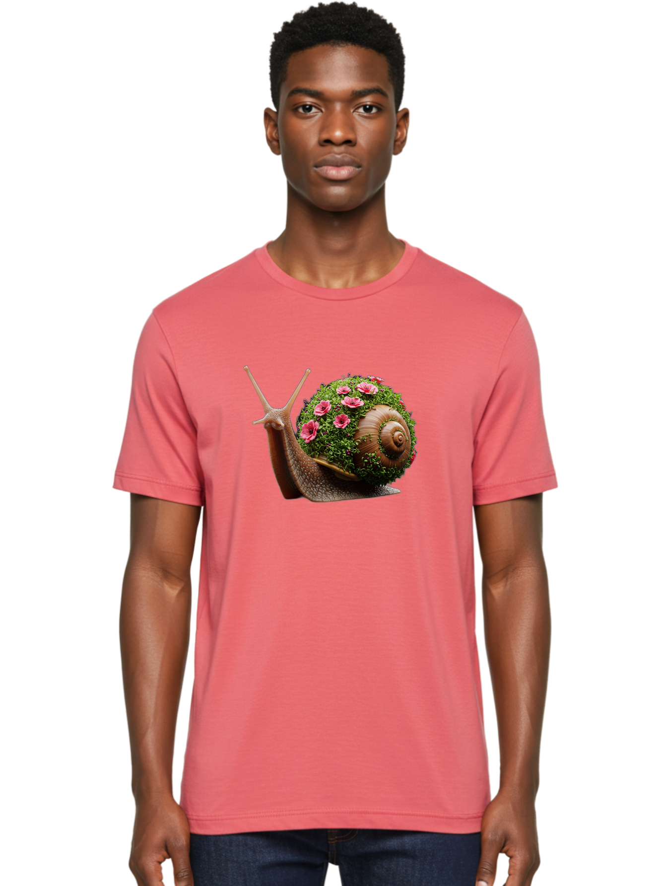Snail-With-Flowers-6 Men'S Graphic Tee, 100% Cotton, Comfortable Casual Summer Wear, Machine Washable, Vintage Camera, Old Camera, Antique Camera, Black Camera, Classic Photography, Photography Equipment, Nostalgic Device, Film Camera, Bah144