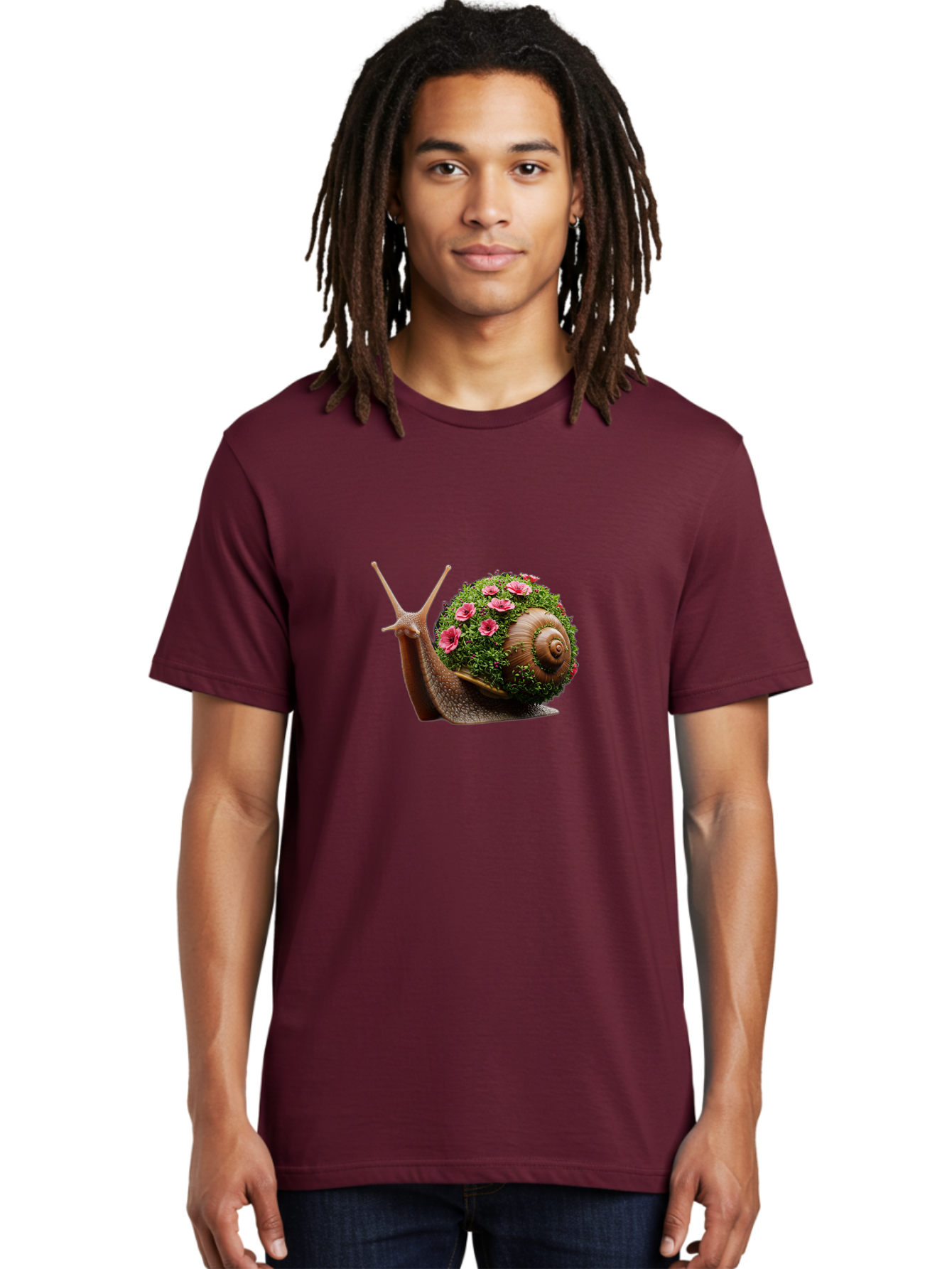 Snail-With-Flowers-6 Men'S Graphic Tee, 100% Cotton, Comfortable Casual Summer Wear, Machine Washable, Vintage Camera, Old Camera, Antique Camera, Black Camera, Classic Photography, Photography Equipment, Nostalgic Device, Film Camera, Bah144