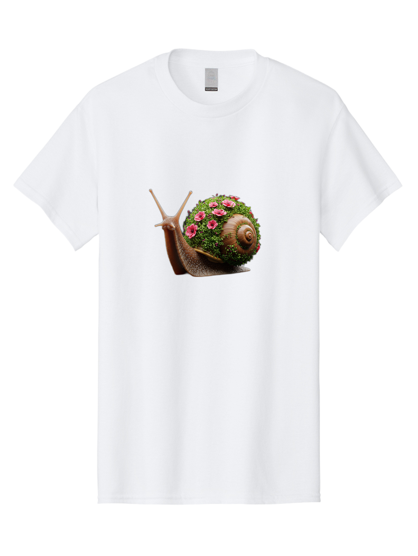 Snail-With-Flowers-6 Men'S Graphic Tee, 100% Cotton, Comfortable Casual Summer Wear, Machine Washable, Vintage Camera, Old Camera, Antique Camera, Black Camera, Classic Photography, Photography Equipment, Nostalgic Device, Film Camera, Bah144