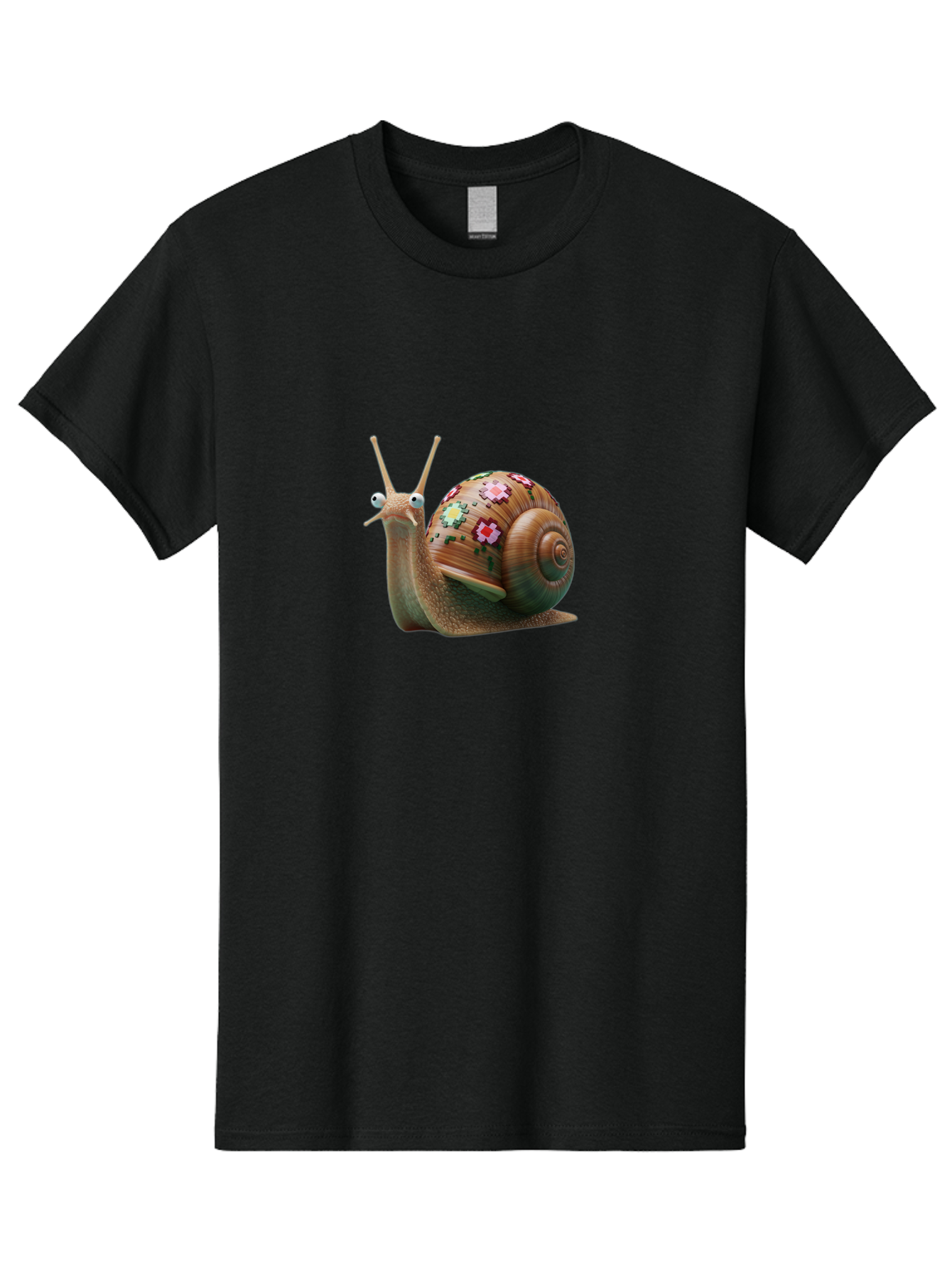 Snail-With-Flowers-7 Men'S Graphic Tee, 100% Cotton, Comfortable Casual Summer Wear, Machine Washable, Vintage Camera, Old Camera, Antique Camera, Black Camera, Classic Photography, Photography Equipment, Nostalgic Device, Film Camera, Bah145