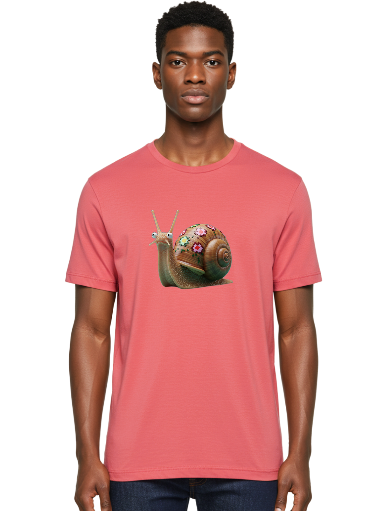Snail-With-Flowers-7 Men'S Graphic Tee, 100% Cotton, Comfortable Casual Summer Wear, Machine Washable, Vintage Camera, Old Camera, Antique Camera, Black Camera, Classic Photography, Photography Equipment, Nostalgic Device, Film Camera, Bah145