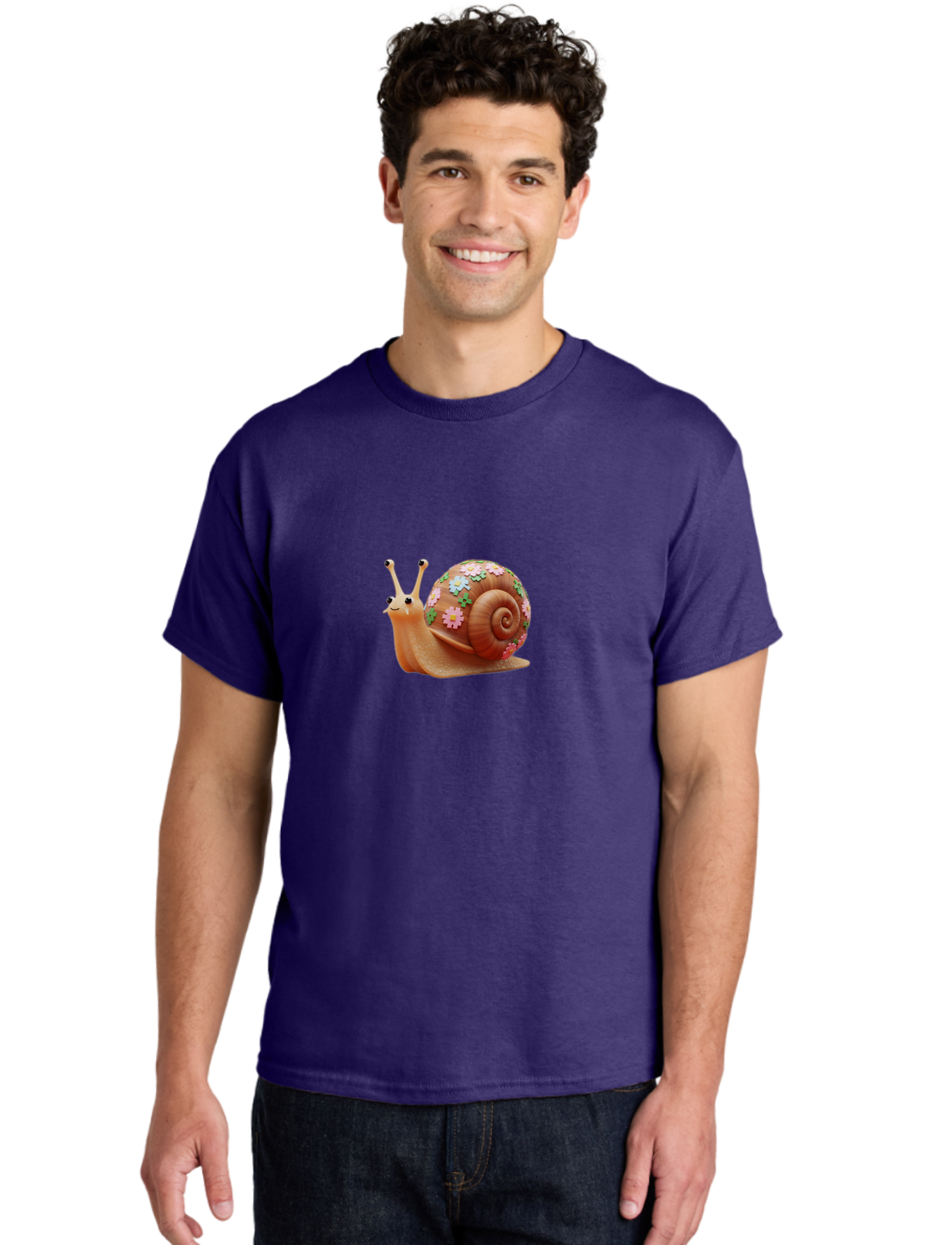 Snail-With-Flowers Men'S Graphic Tee, 100% Cotton, Comfortable Casual Summer Wear, Machine Washable, Vintage Camera, Old Camera, Antique Camera, Black Camera, Classic Photography, Photography Equipment, Nostalgic Device, Film Camera, Bah146