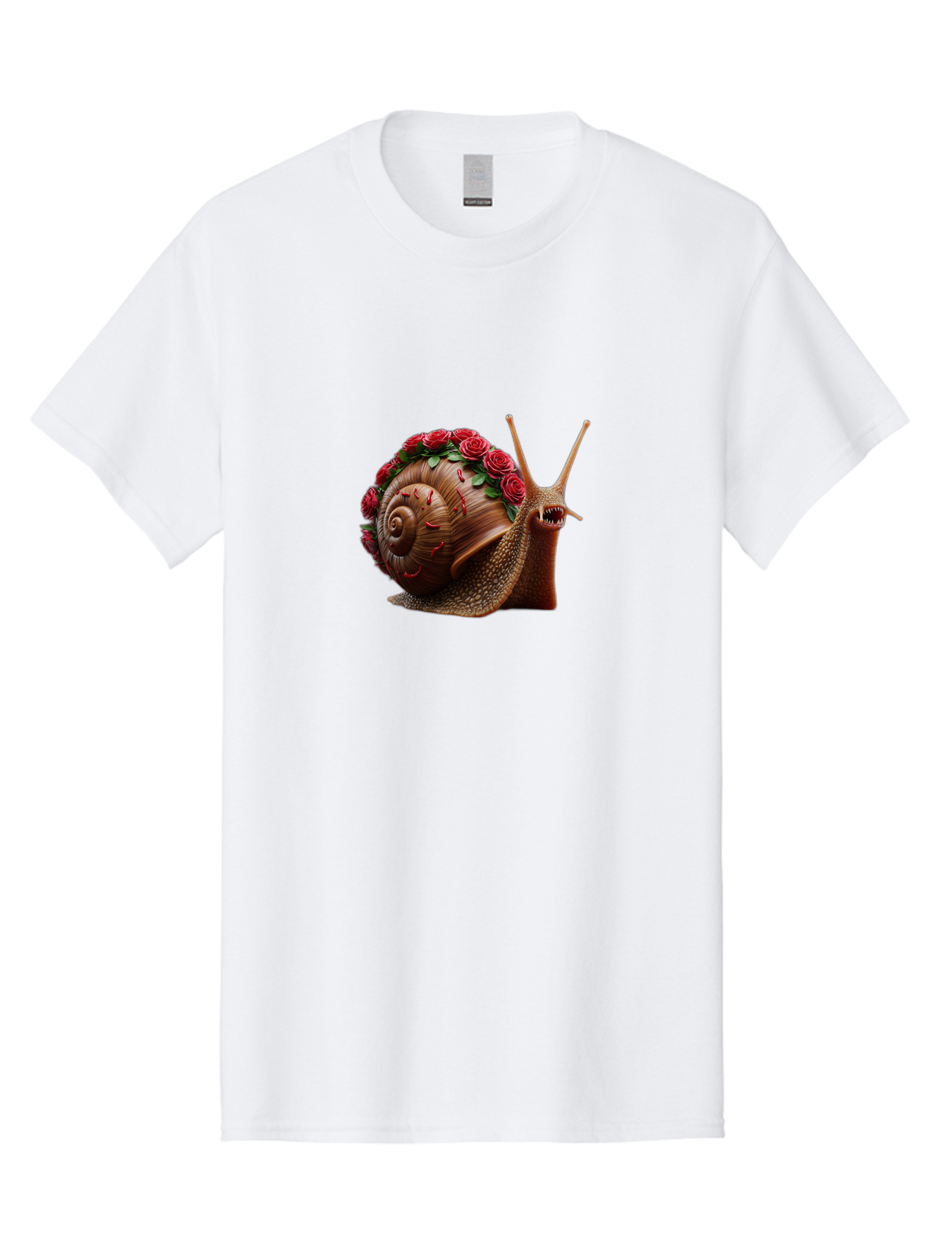 Snail-With-Roses-1 Men'S Graphic Tee, 100% Cotton, Comfortable Casual Summer Wear, Machine Washable, Vintage Camera, Old Camera, Antique Camera, Black Camera, Classic Photography, Photography Equipment, Nostalgic Device, Film Camera, Bah147