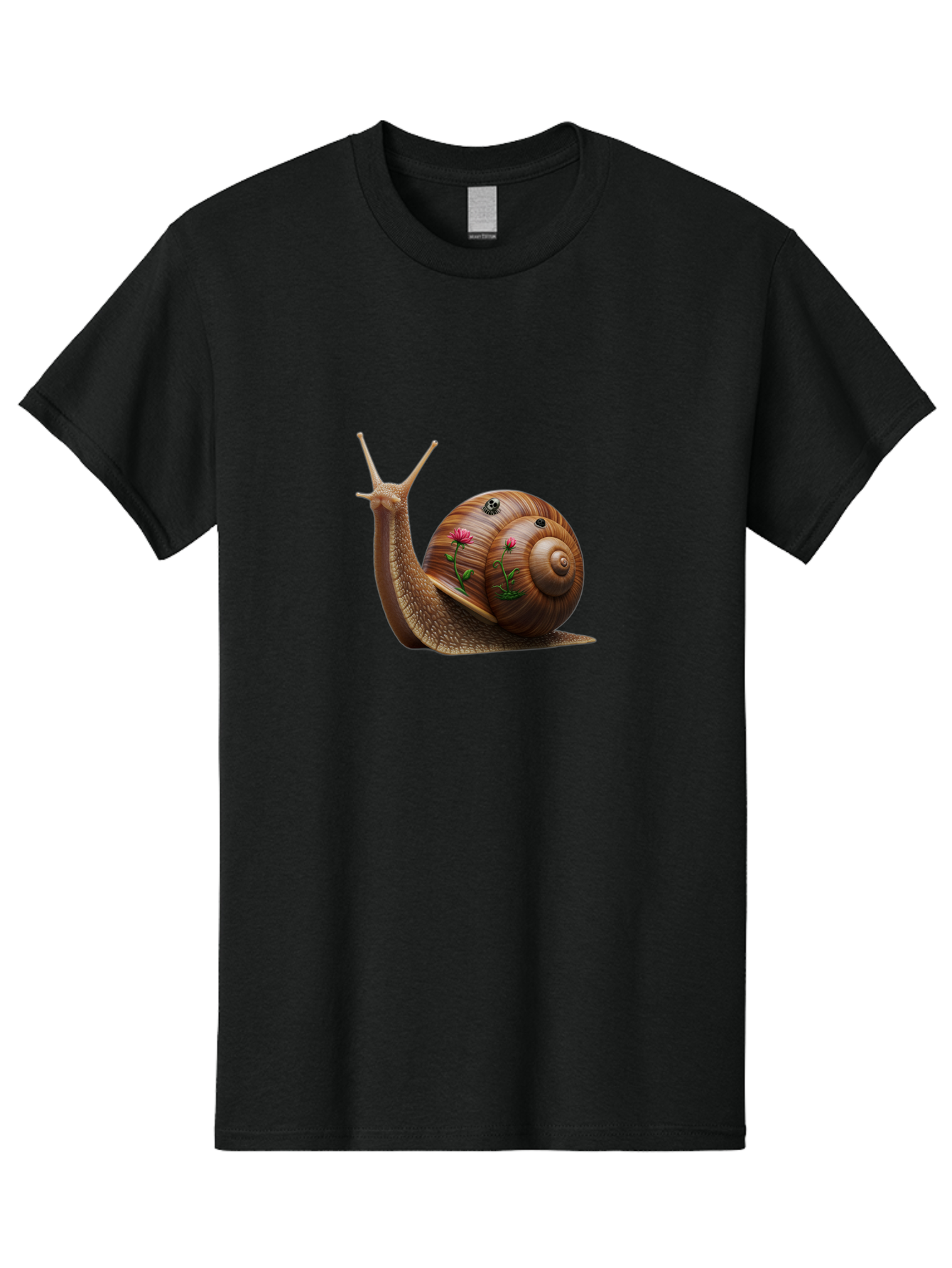 Snail-With-Skull-And-Flowers Men'S Graphic Tee, 100% Cotton, Comfortable Casual Summer Wear, Machine Washable, Vintage Camera, Old Camera, Antique Camera, Black Camera, Classic Photography, Photography Equipment, Nostalgic Device, Film Camera, Bah149