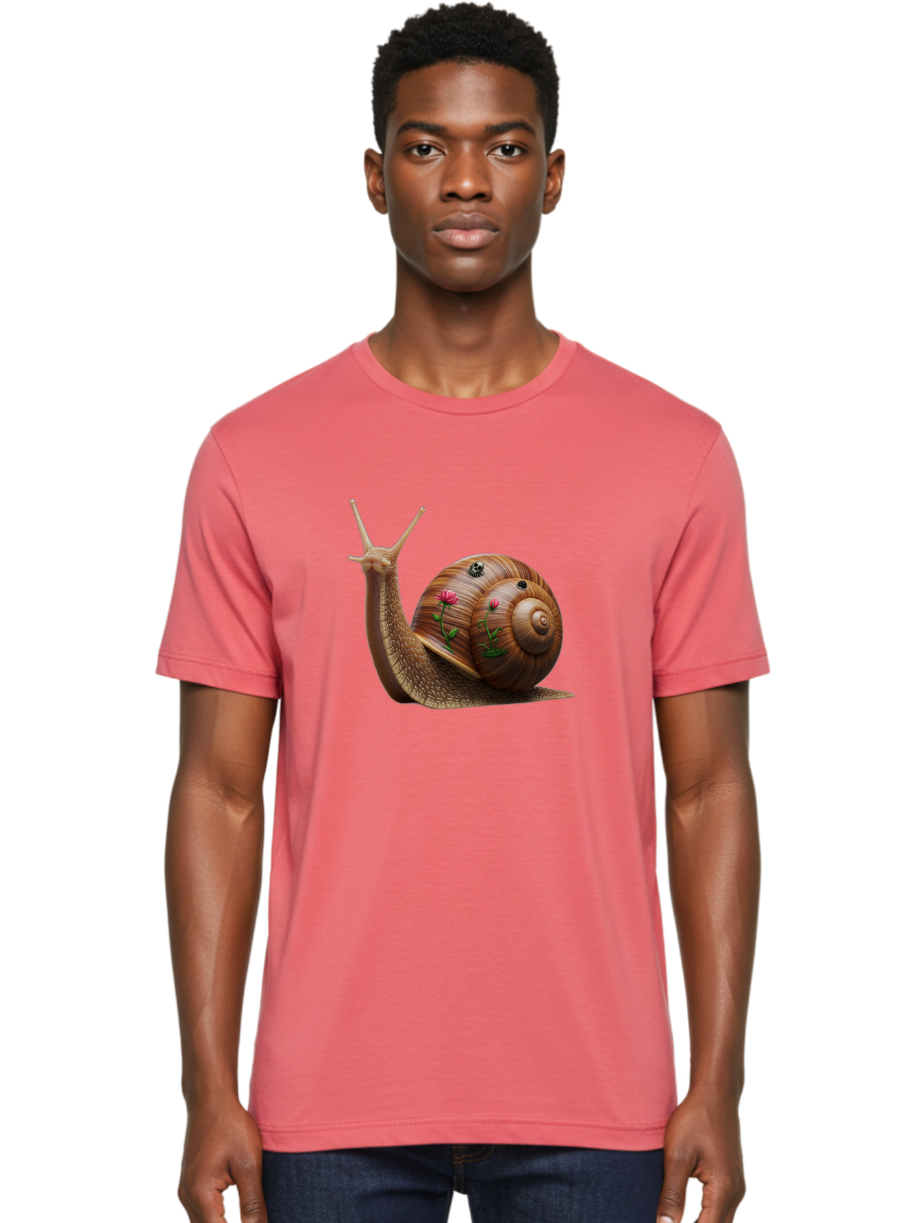 Snail-With-Skull-And-Flowers Men'S Graphic Tee, 100% Cotton, Comfortable Casual Summer Wear, Machine Washable, Vintage Camera, Old Camera, Antique Camera, Black Camera, Classic Photography, Photography Equipment, Nostalgic Device, Film Camera, Bah149