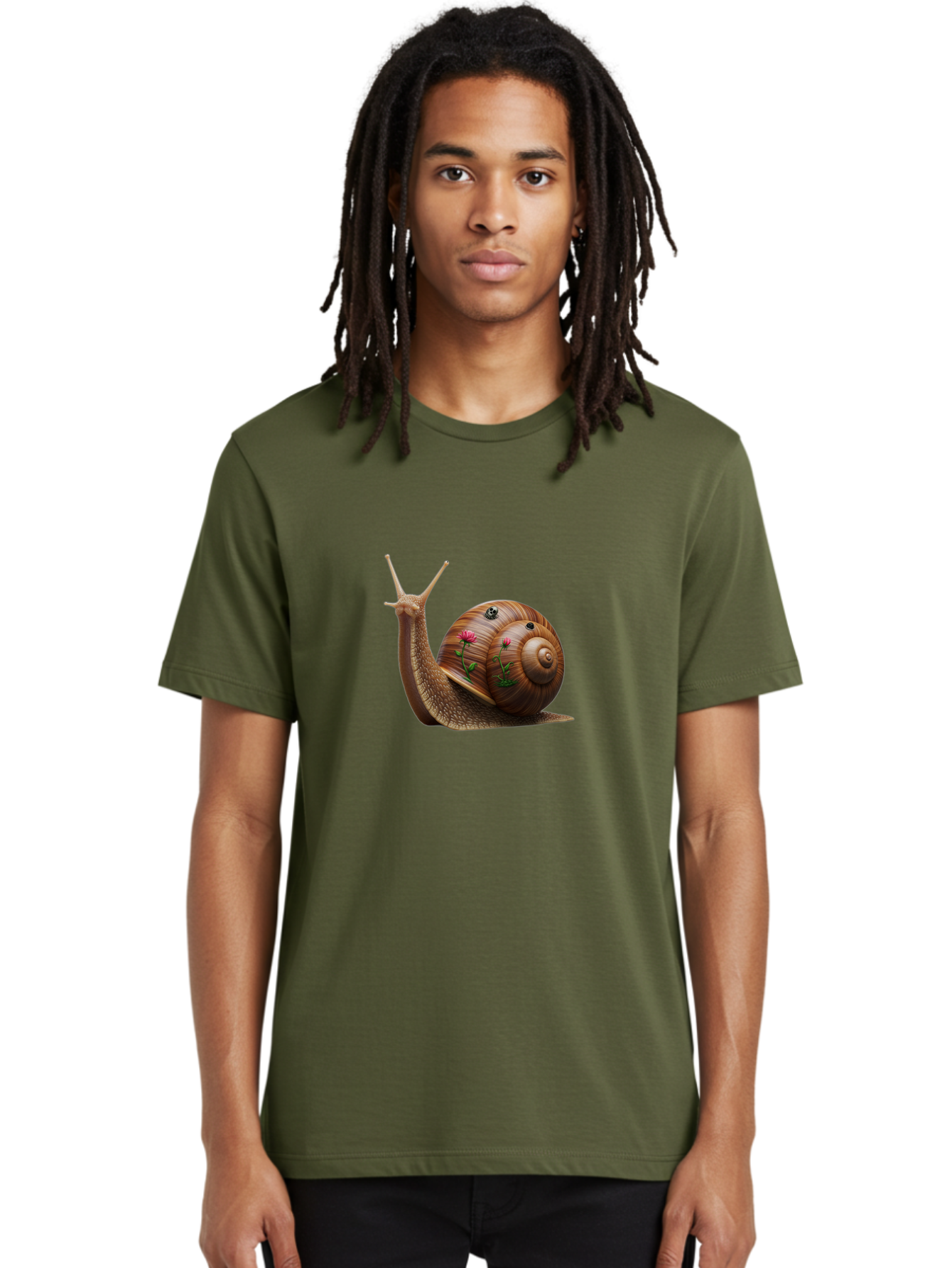 Snail-With-Skull-And-Flowers Men'S Graphic Tee, 100% Cotton, Comfortable Casual Summer Wear, Machine Washable, Vintage Camera, Old Camera, Antique Camera, Black Camera, Classic Photography, Photography Equipment, Nostalgic Device, Film Camera, Bah149