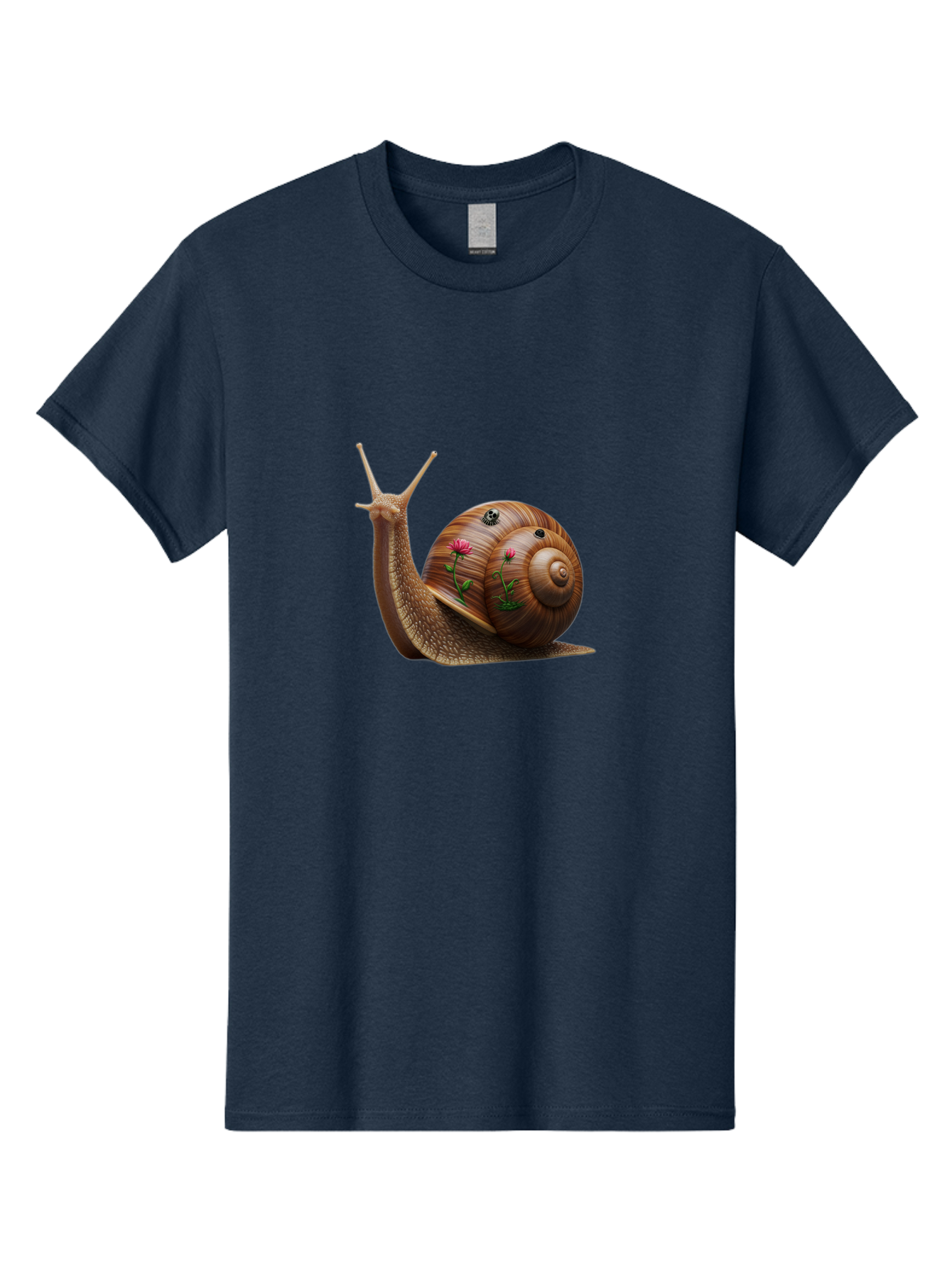 Snail-With-Skull-And-Flowers Men'S Graphic Tee, 100% Cotton, Comfortable Casual Summer Wear, Machine Washable, Vintage Camera, Old Camera, Antique Camera, Black Camera, Classic Photography, Photography Equipment, Nostalgic Device, Film Camera, Bah149