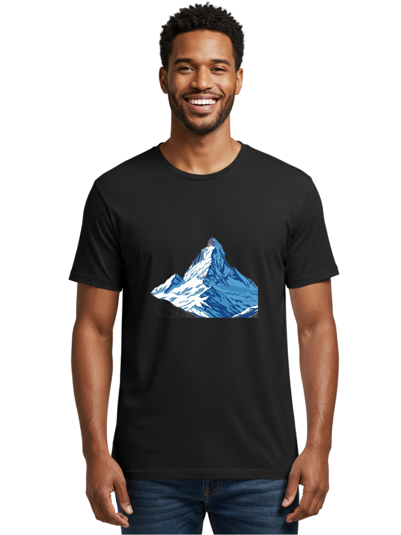 Snowy-Mountain-Peak-1 Men'S Graphic Tee, 100% Cotton, Comfortable Casual Summer Wear, Machine Washable, Vintage Camera, Old Camera, Antique Camera, Black Camera, Classic Photography, Photography Equipment, Nostalgic Device, Film Camera, Bah152