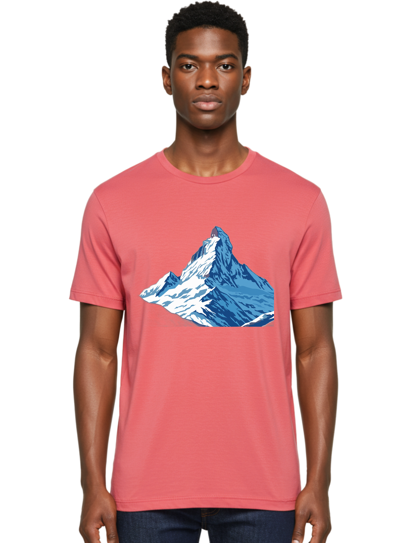 Snowy-Mountain-Peak-1 Men'S Graphic Tee, 100% Cotton, Comfortable Casual Summer Wear, Machine Washable, Vintage Camera, Old Camera, Antique Camera, Black Camera, Classic Photography, Photography Equipment, Nostalgic Device, Film Camera, Bah152