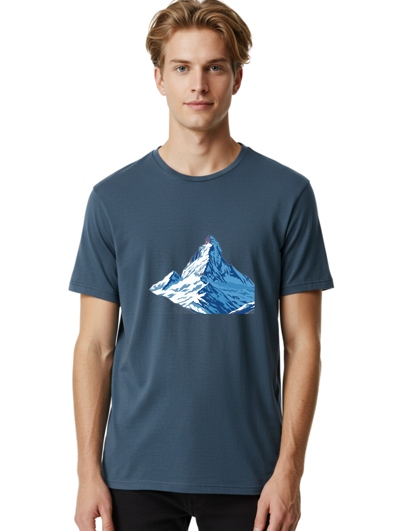 Snowy-Mountain-Peak-1 Men'S Graphic Tee, 100% Cotton, Comfortable Casual Summer Wear, Machine Washable, Vintage Camera, Old Camera, Antique Camera, Black Camera, Classic Photography, Photography Equipment, Nostalgic Device, Film Camera, Bah152