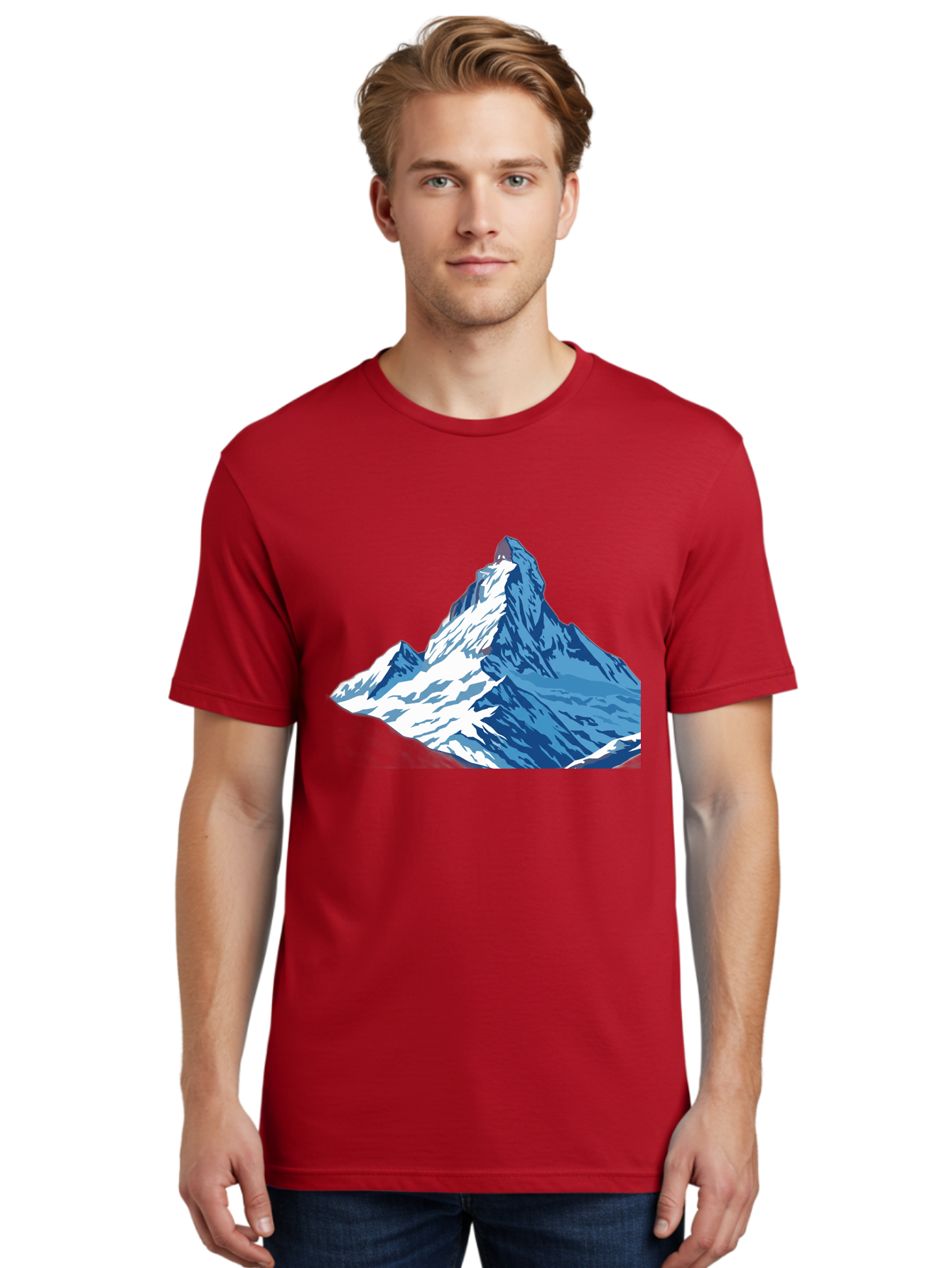 Snowy-Mountain-Peak-1 Men'S Graphic Tee, 100% Cotton, Comfortable Casual Summer Wear, Machine Washable, Vintage Camera, Old Camera, Antique Camera, Black Camera, Classic Photography, Photography Equipment, Nostalgic Device, Film Camera, Bah152