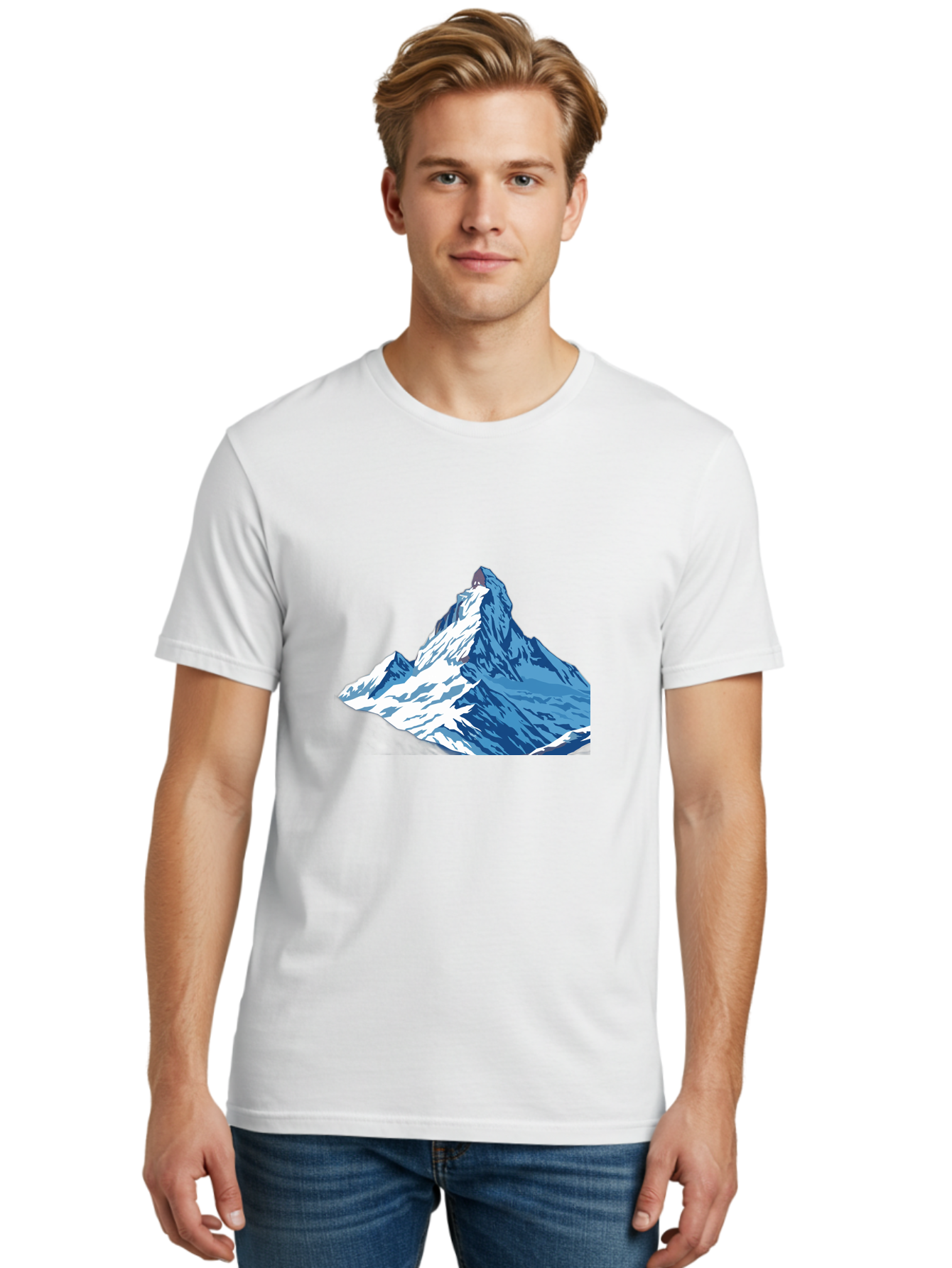 Snowy-Mountain-Peak-1 Men'S Graphic Tee, 100% Cotton, Comfortable Casual Summer Wear, Machine Washable, Vintage Camera, Old Camera, Antique Camera, Black Camera, Classic Photography, Photography Equipment, Nostalgic Device, Film Camera, Bah152