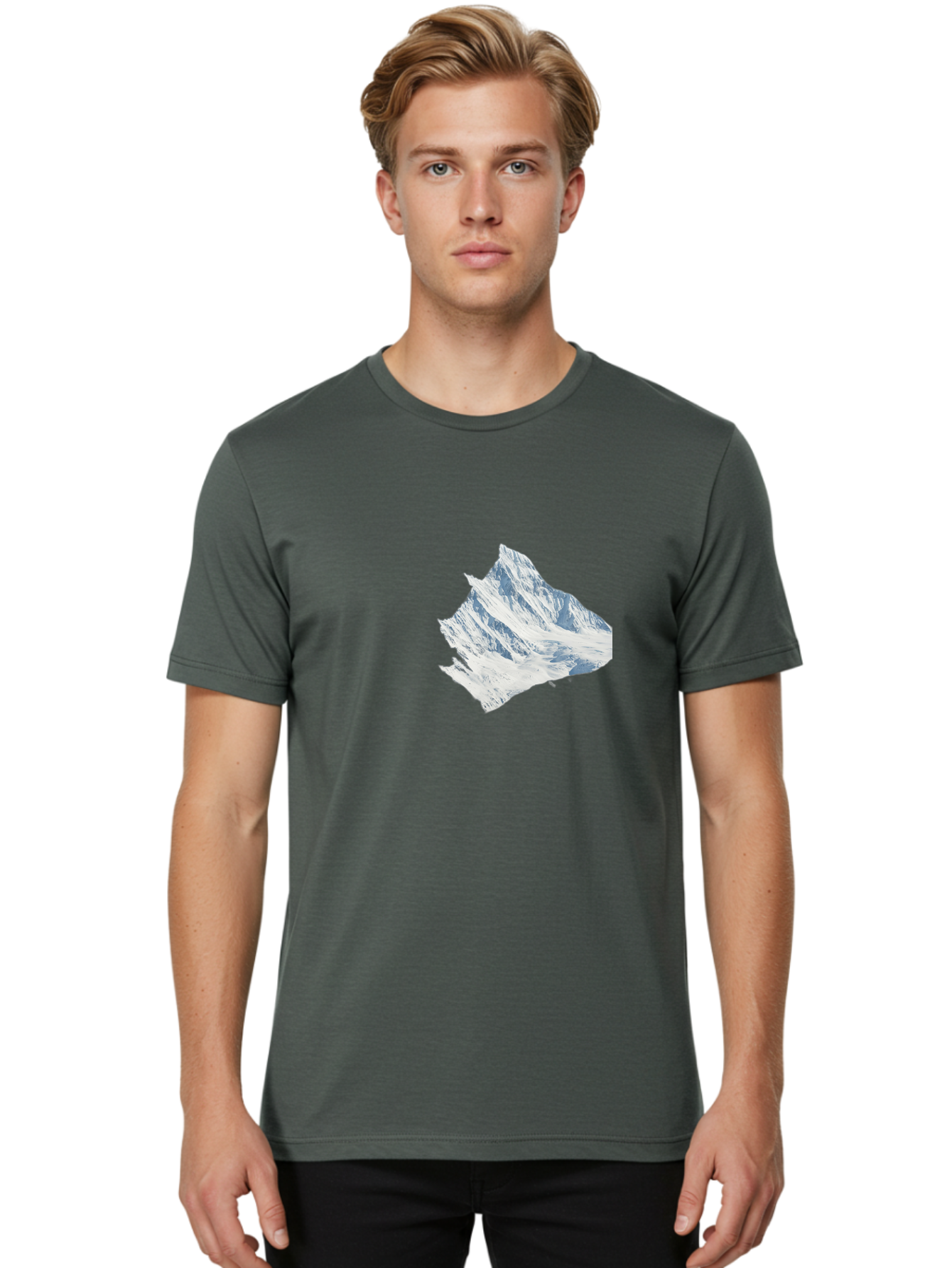 Snowy-Mountain-Peak Men'S Graphic Tee, 100% Cotton, Comfortable Casual Summer Wear, Machine Washable, Vintage Camera, Old Camera, Antique Camera, Black Camera, Classic Photography, Photography Equipment, Nostalgic Device, Film Camera, Bah153