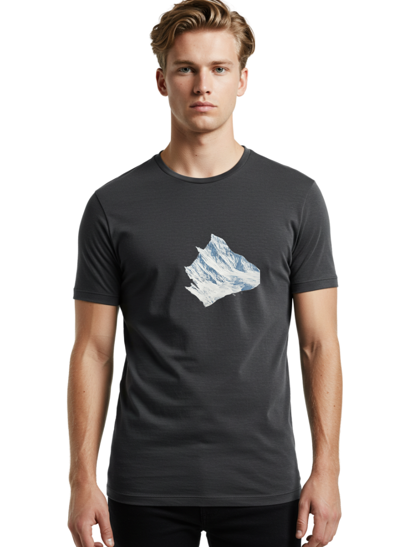 Snowy-Mountain-Peak Men'S Graphic Tee, 100% Cotton, Comfortable Casual Summer Wear, Machine Washable, Vintage Camera, Old Camera, Antique Camera, Black Camera, Classic Photography, Photography Equipment, Nostalgic Device, Film Camera, Bah153