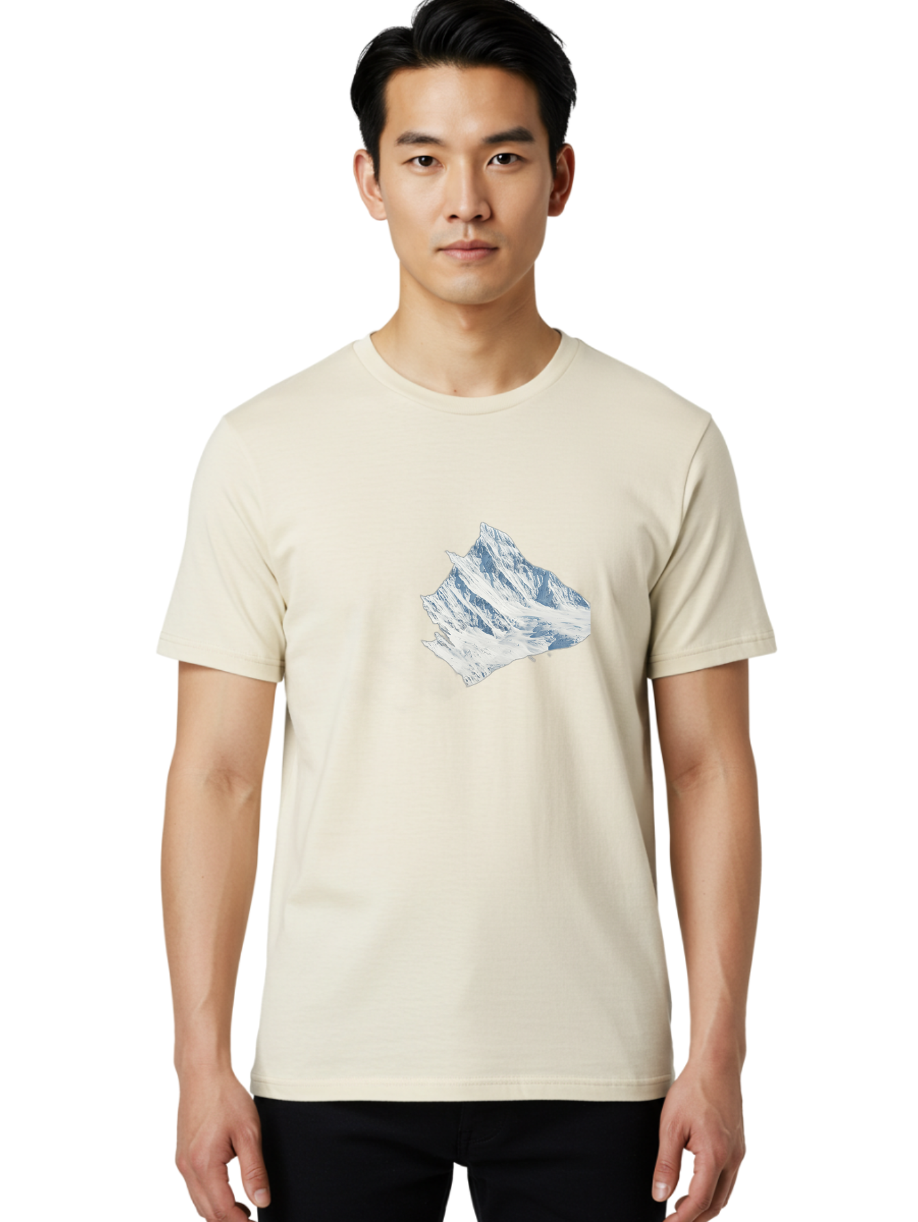 Snowy-Mountain-Peak Men'S Graphic Tee, 100% Cotton, Comfortable Casual Summer Wear, Machine Washable, Vintage Camera, Old Camera, Antique Camera, Black Camera, Classic Photography, Photography Equipment, Nostalgic Device, Film Camera, Bah153